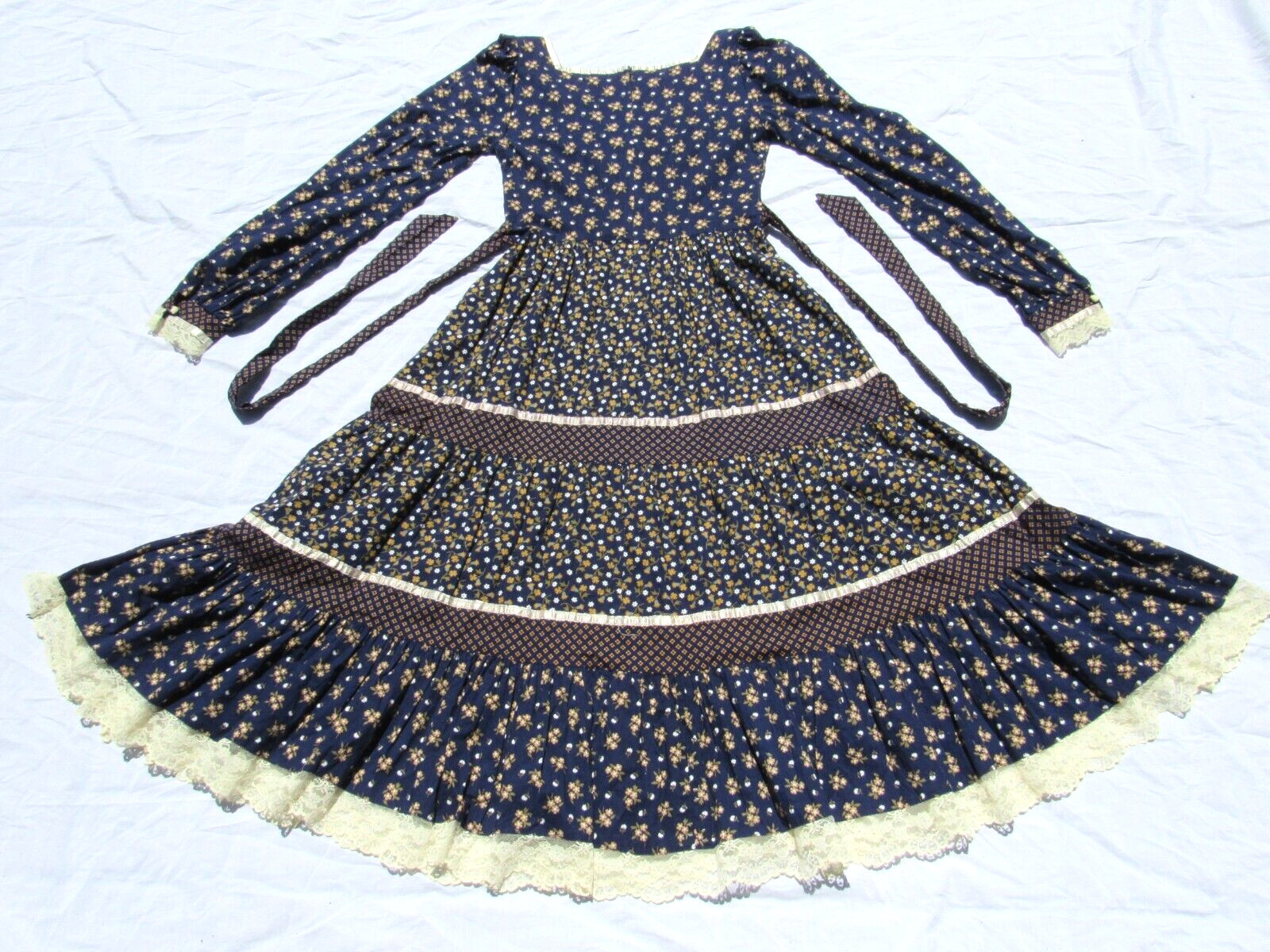 Vtg Gunne Sax Dress Jessica McClintock Prairie Cottage Core Western Victorian