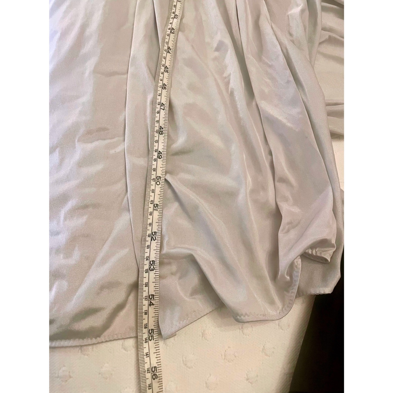 Vintage Shadowline Silver Lace Duster Robe 1X Long Nylon Peignoir Romantic