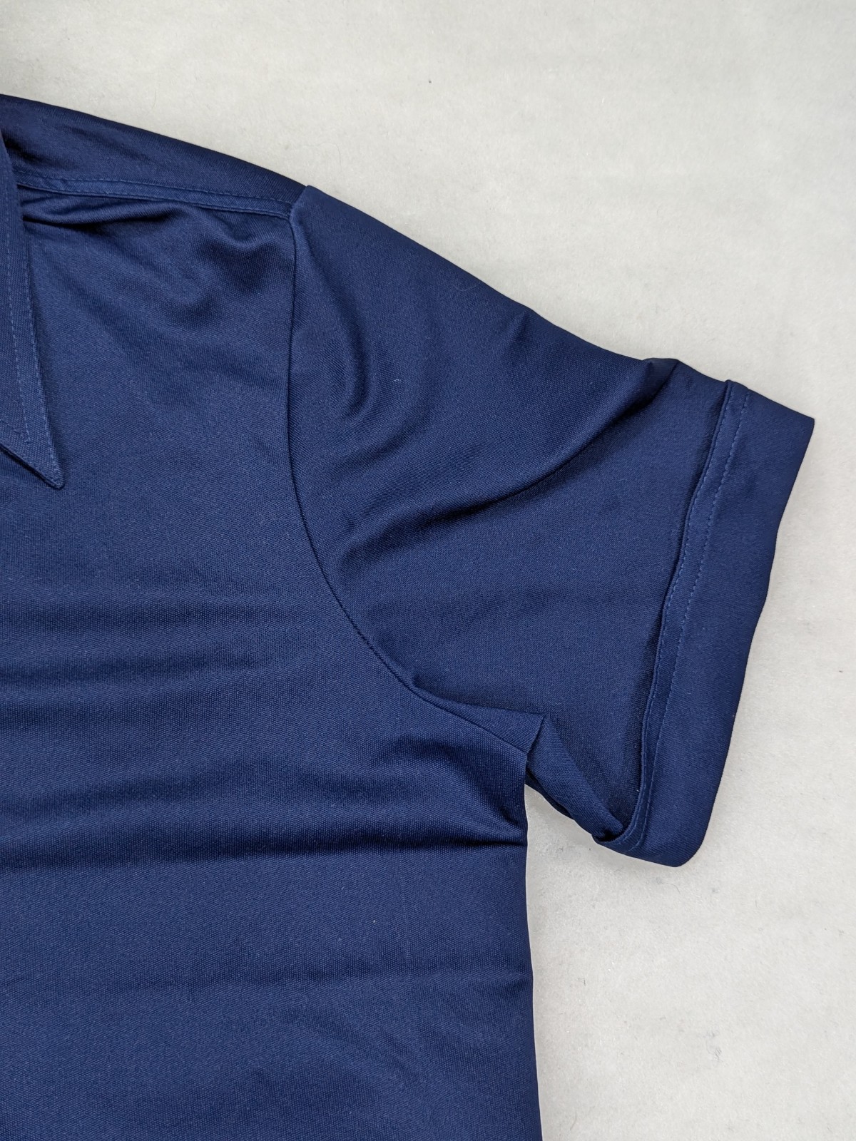 SEARS Perma Prest Vtg 60s 70s Navy Blue Btn Short Sleeve SHIRT TOP Women’s L 16