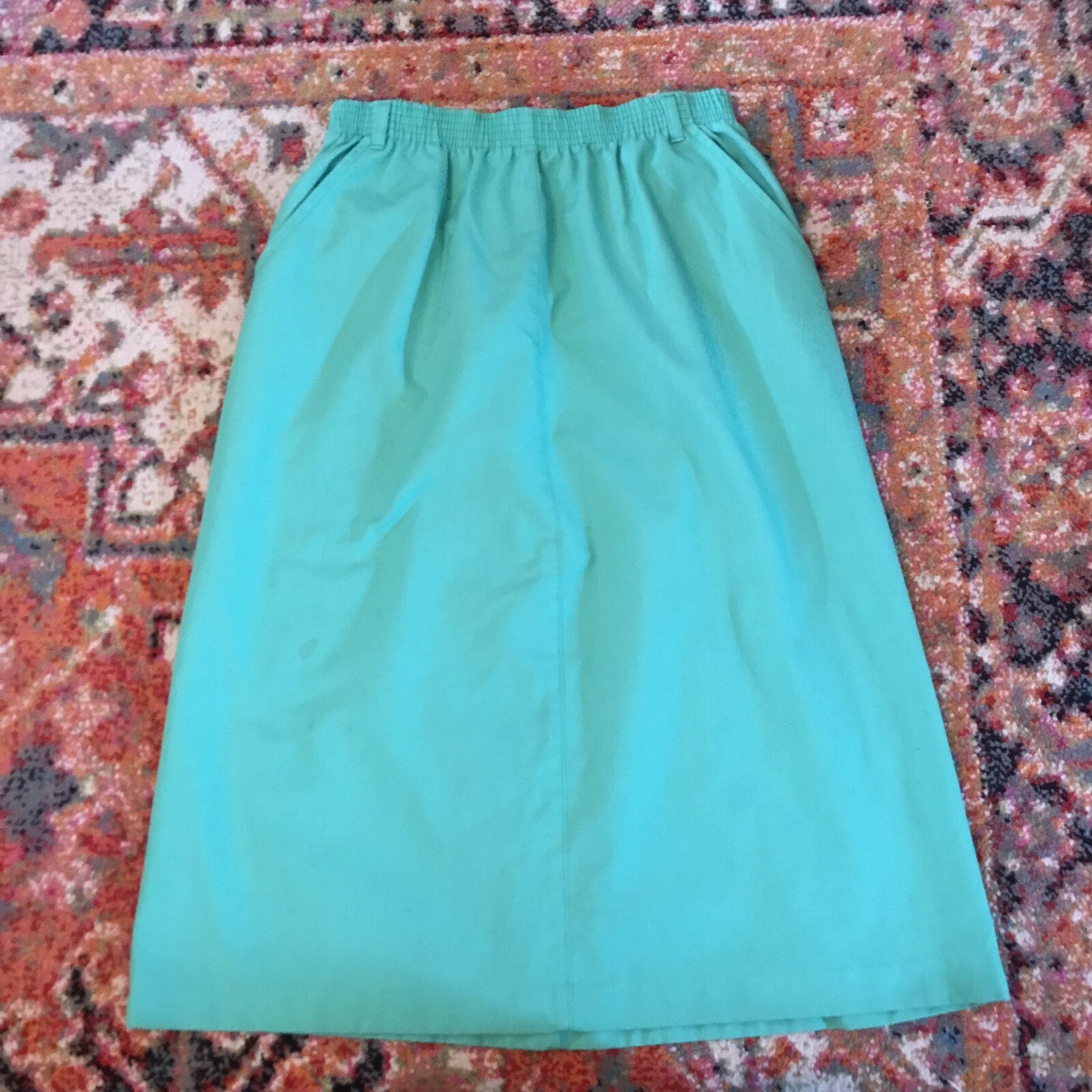 Vintage Koret Francisca Green Midi Skirt Size 12 Made In USA