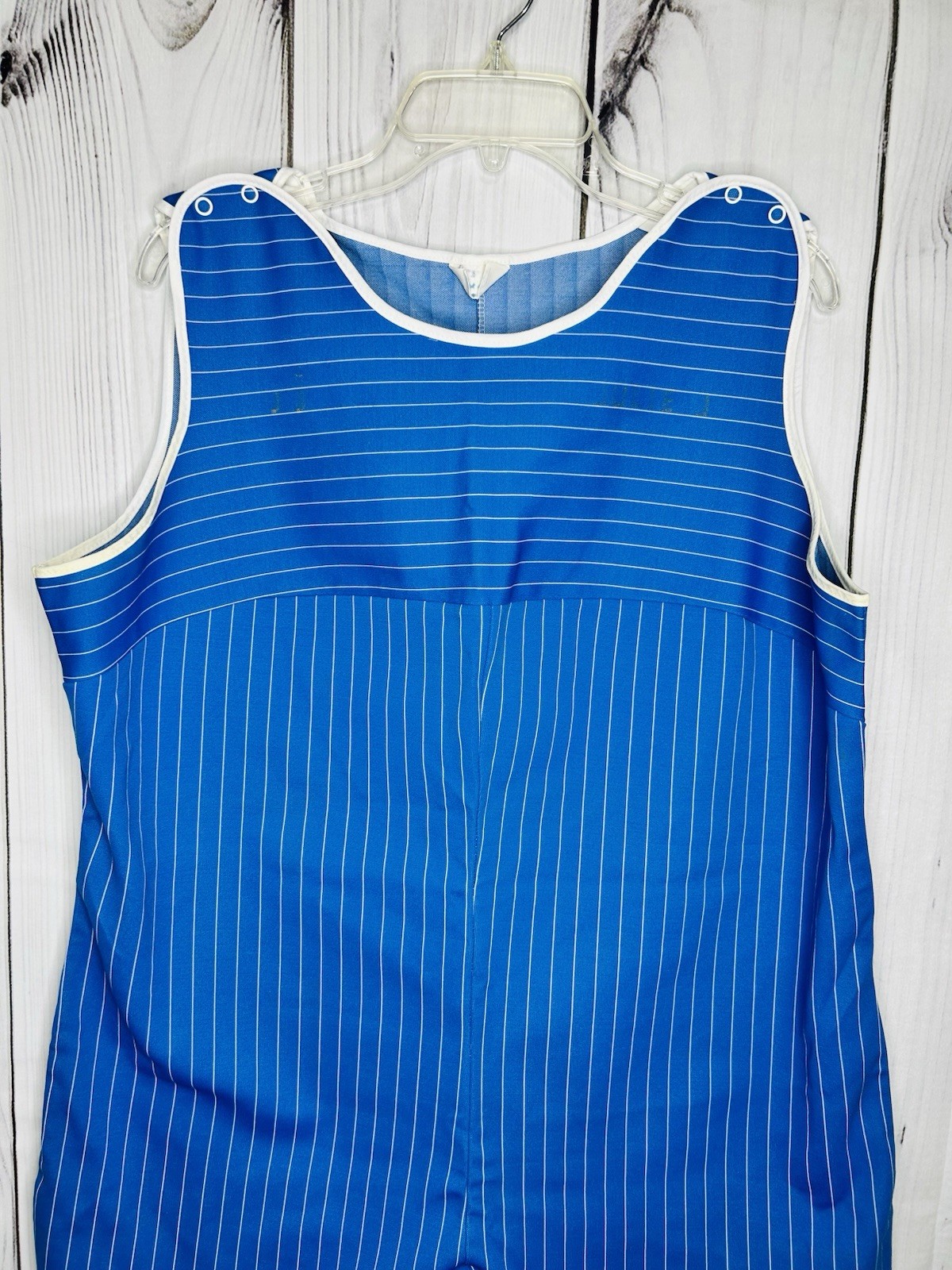 Vintage Romper PE Tank Top 60s Gym Class Physical Education Sz XXL Blue Striped