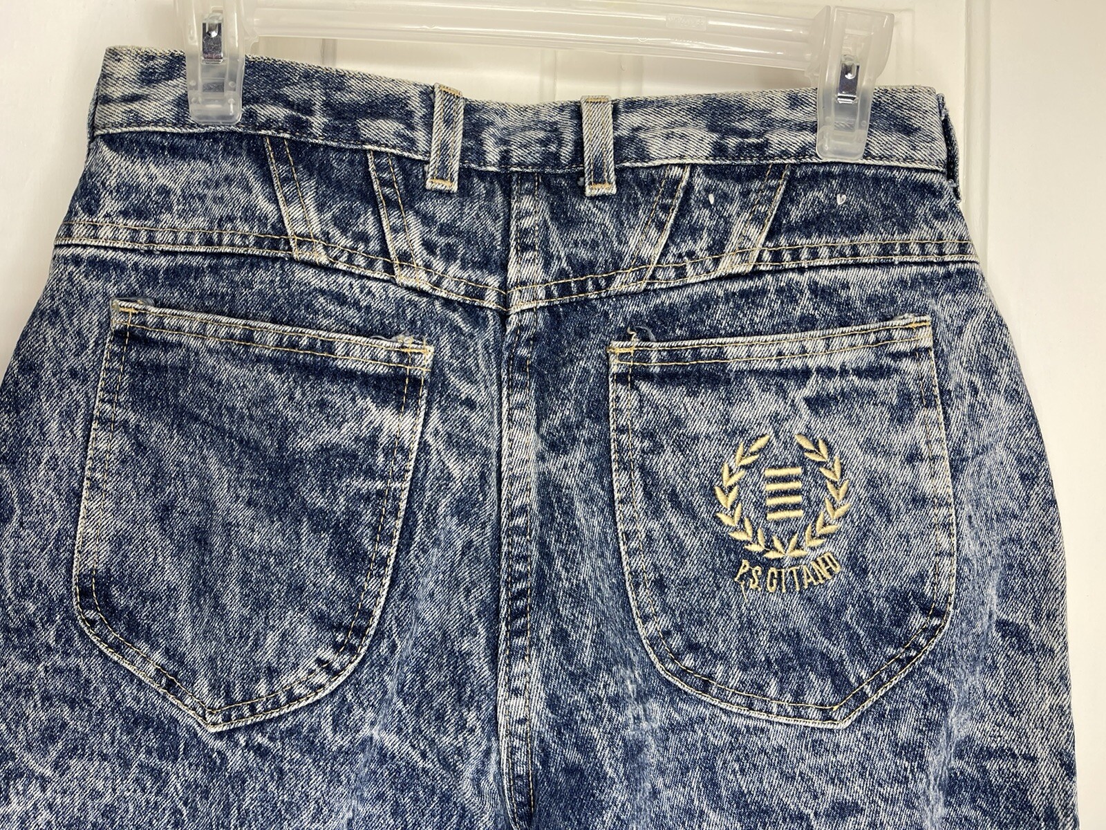 VTG P.S. Gitano 10 short Jeans Relaxed Taper Mom High Waist Acid Wash 31 X 28
