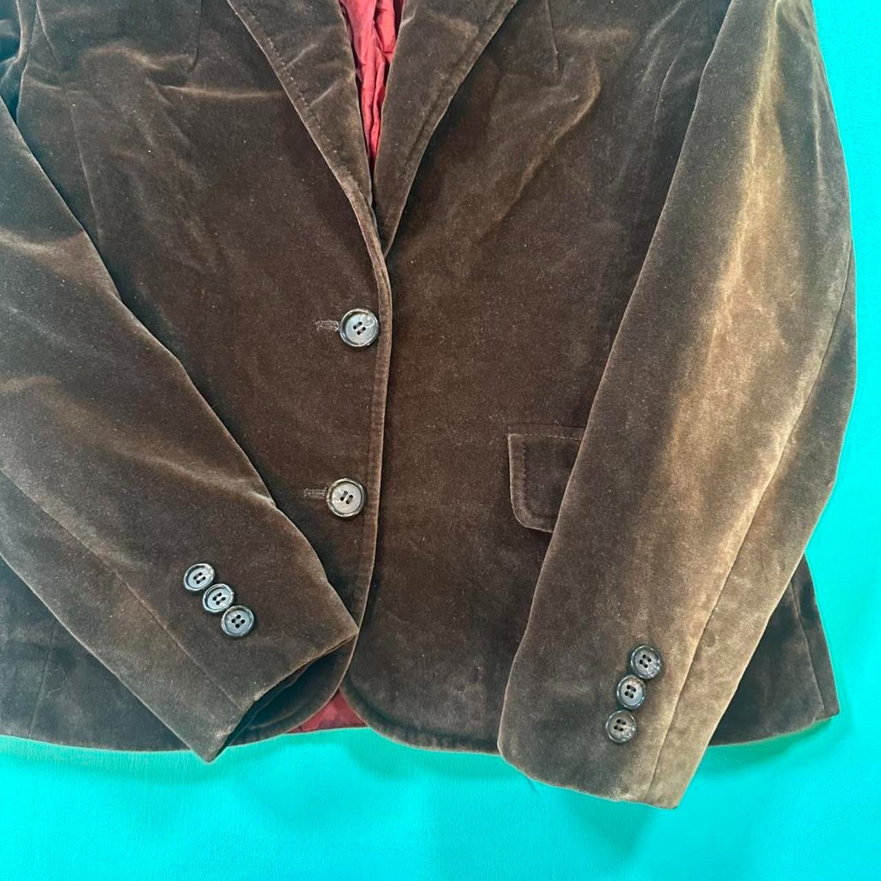 Vintage 70s velvet jacket women’s 1970s brown unique button velvet blazer jacket