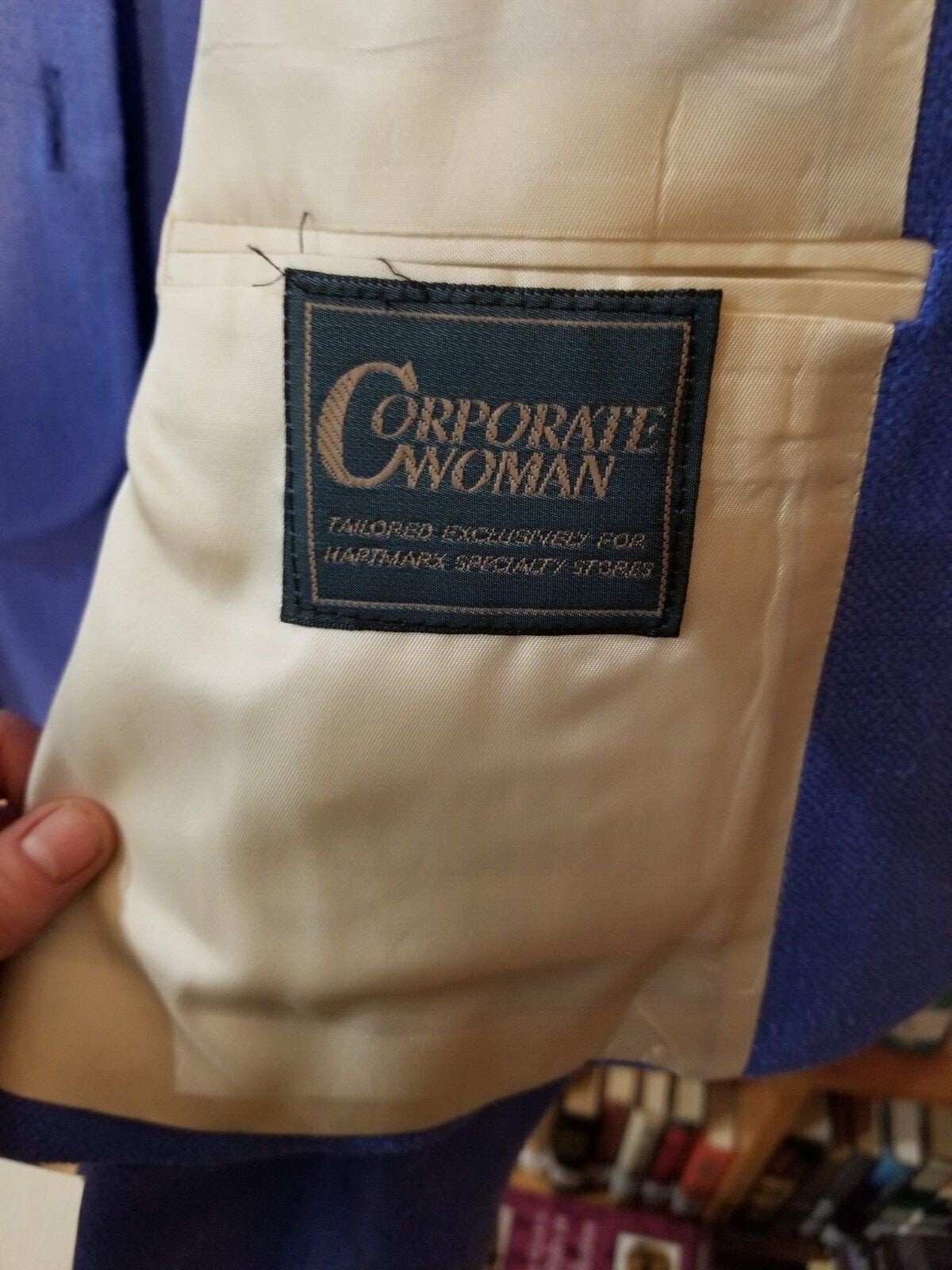 Vintage 'Corporate Woman’ Electric Blue Raw Silk 2 Piece Skirt Suit