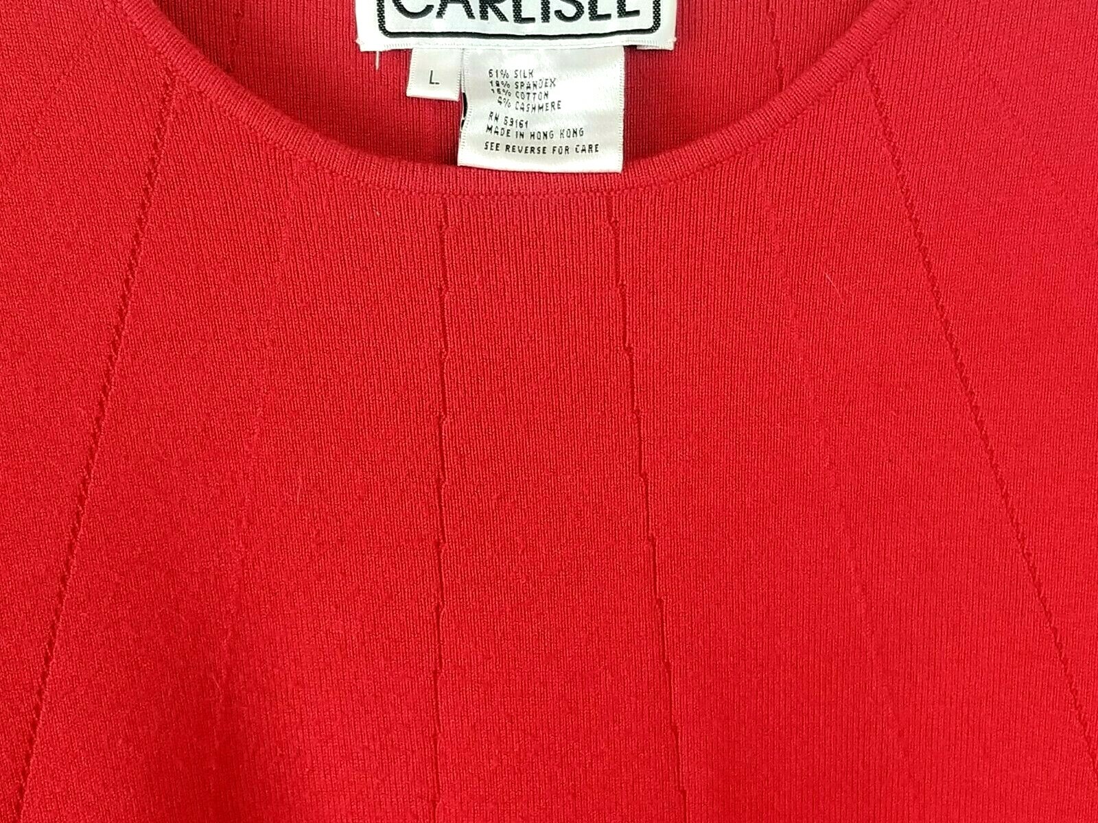CARLISLE Vintage Red Lightweight Sweater Size Large RN 69161