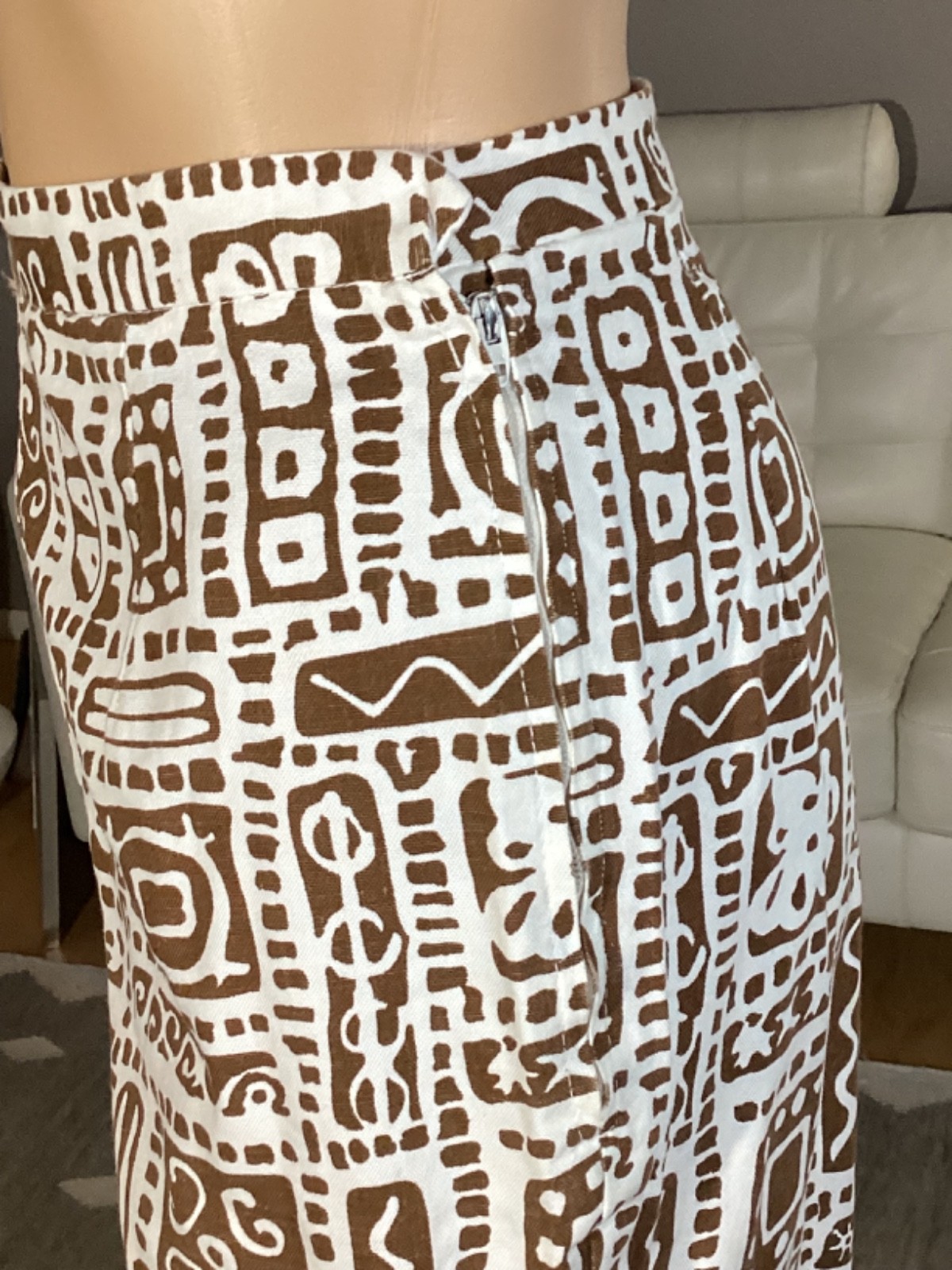 Vintage 60’s 70’s Alfred Dunner Tribal Print Geometric Pants Side Zip XS