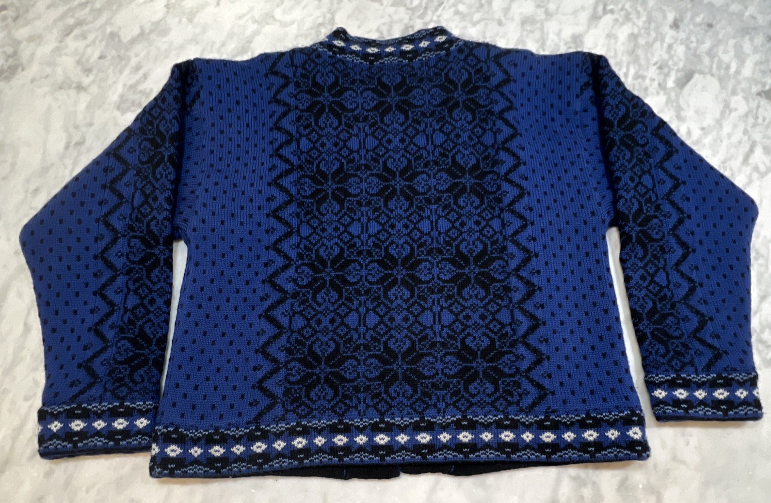Windfjord Classic Wool Cardigan Sweater Women M WoolMark 5003 Bergen Norway