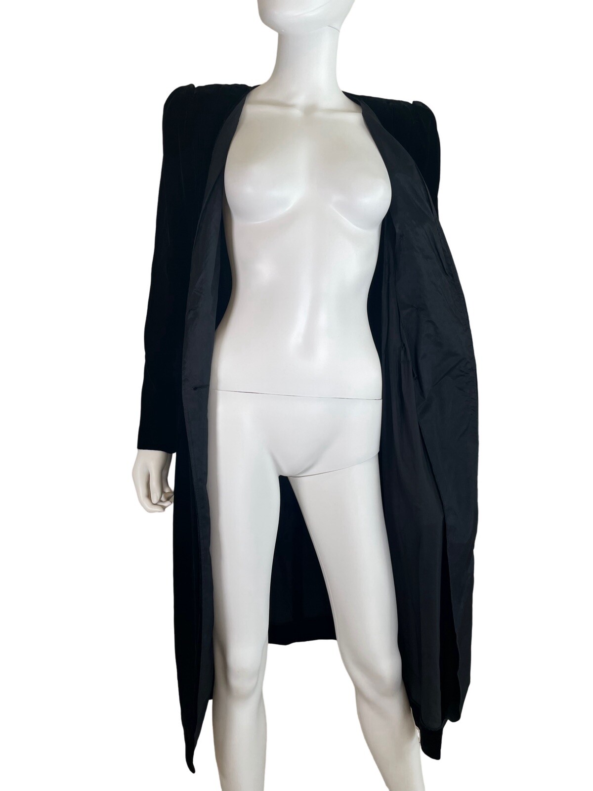 VTG Albert Nipon EXECUTIVE 80’s Black Velvet Coat Dress DYNASTY Alexis Jeweled 6