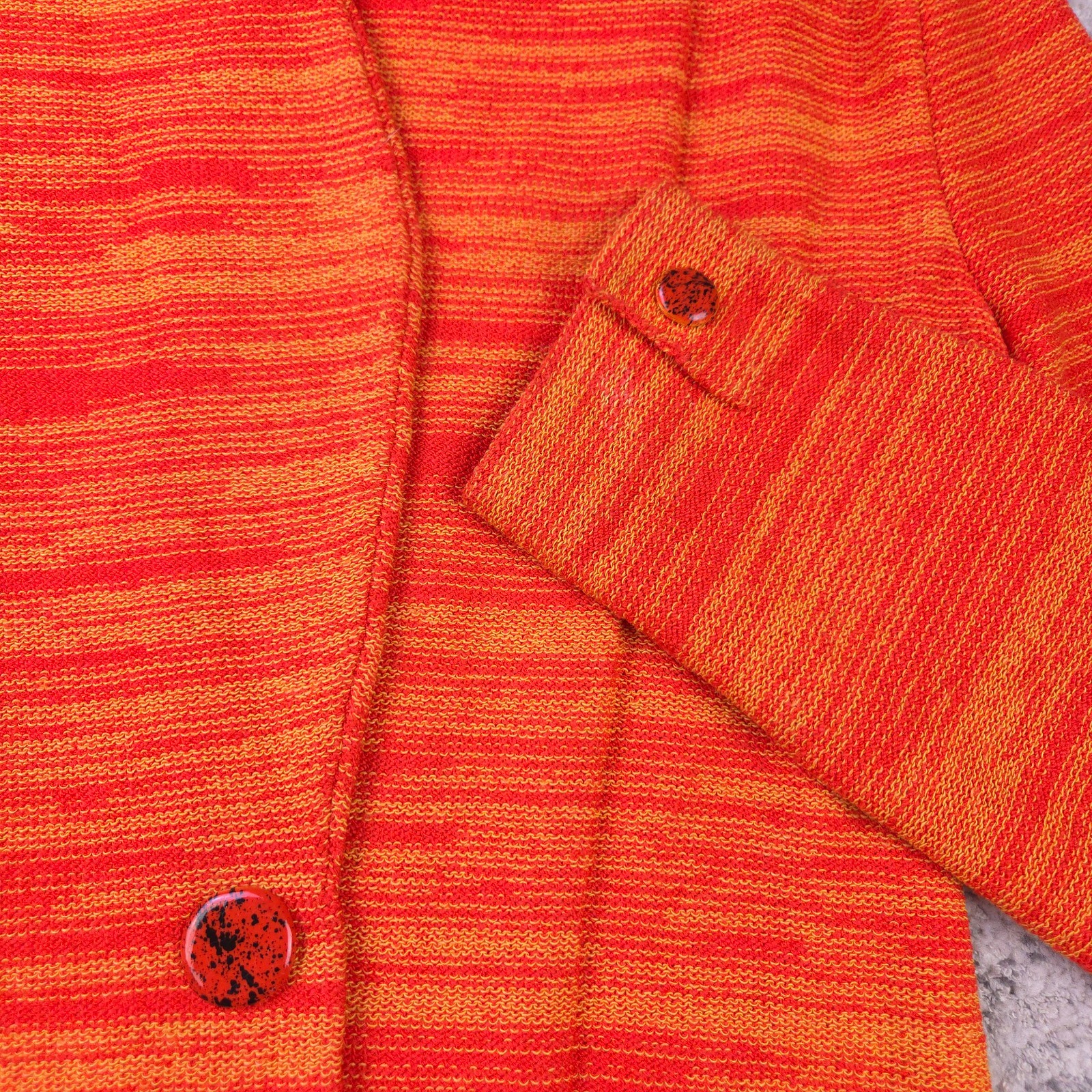 VTG Steve Fabrikant Bergdorf Goodman Jacket Size S M Petite Knit Orange Wool GUC