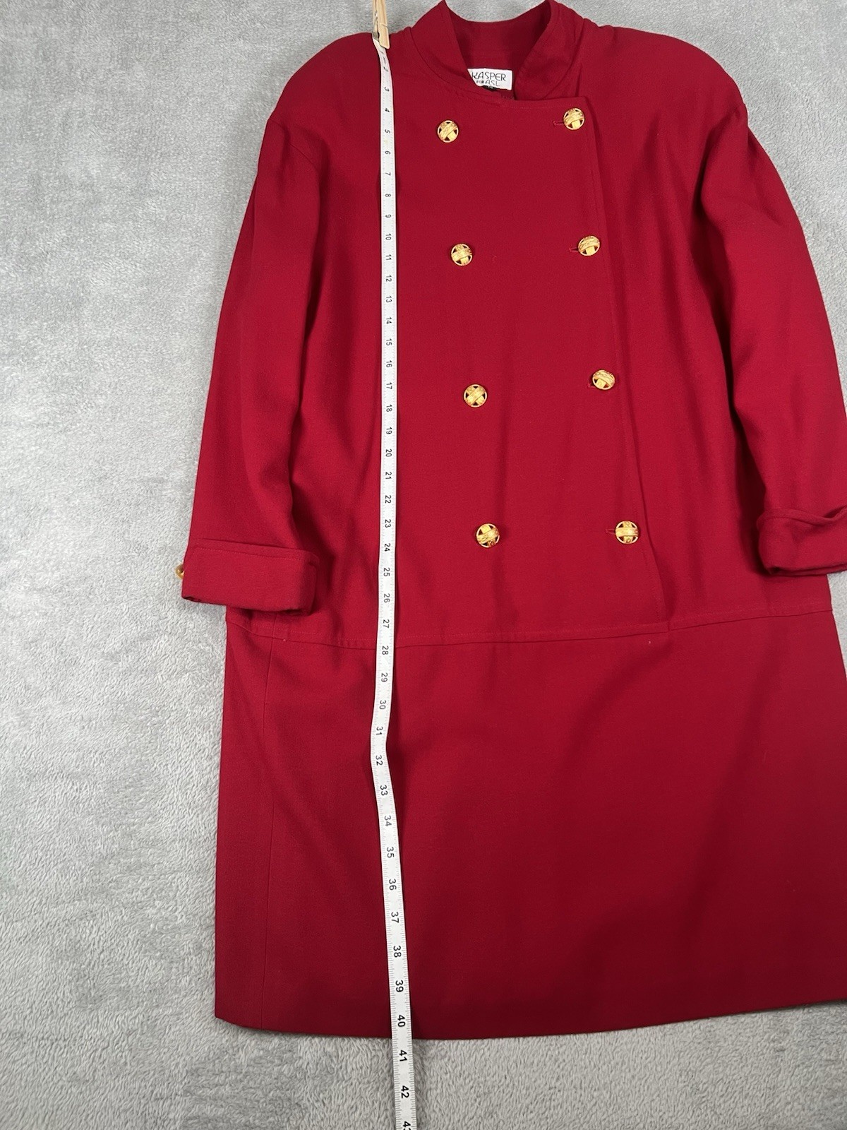 Vintage Kasper For ASL Women 16 Red Dress