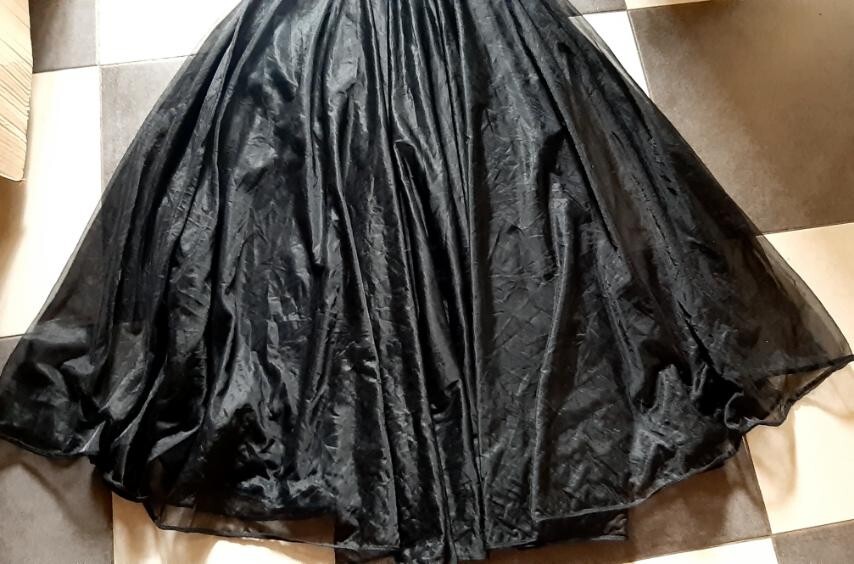 Vintage 80s Black Nylon Peignoir Dress Sexy Guipure Layered Chest 86cm/34″