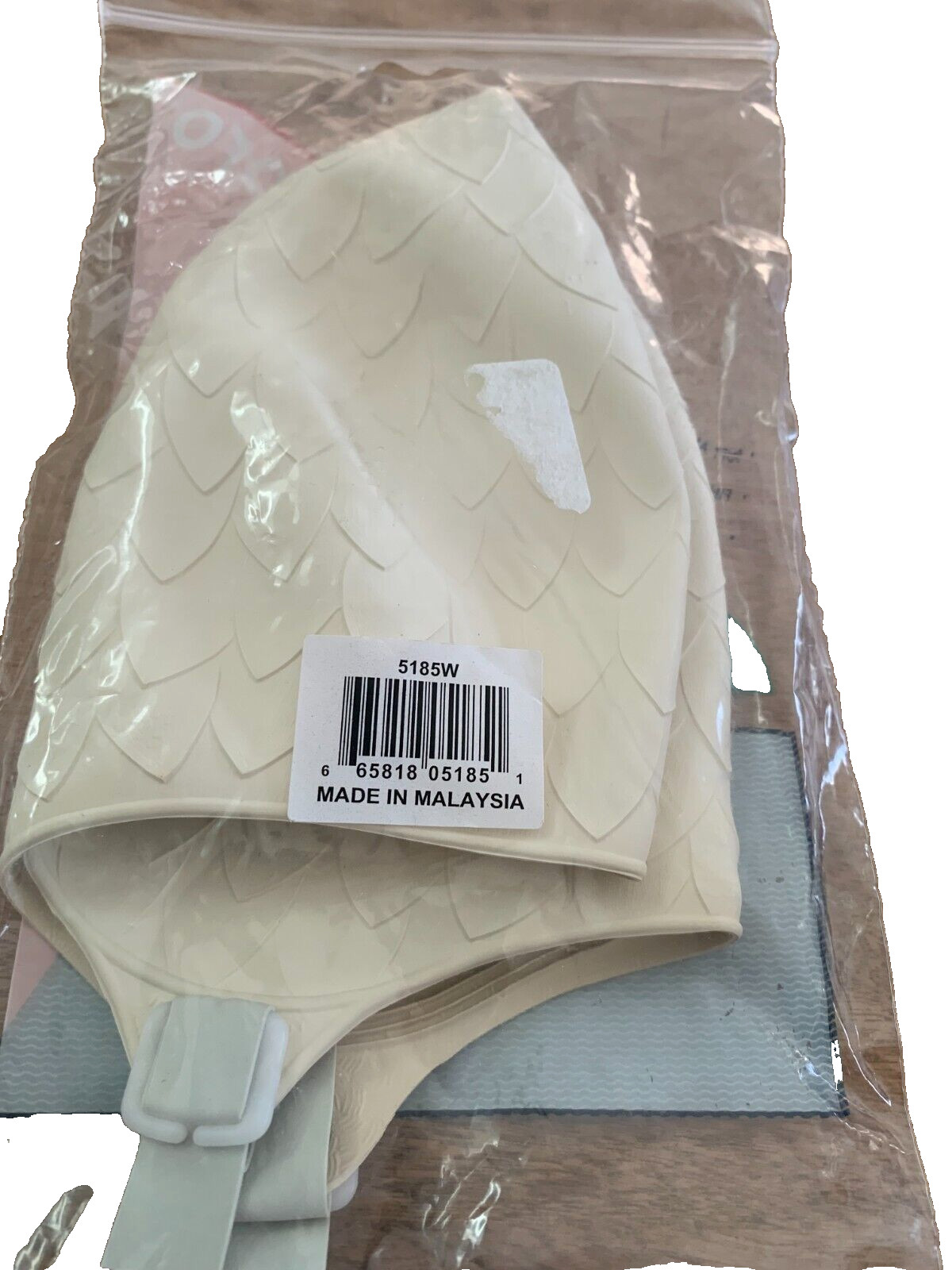 2 Swim Bathing Cap Aquapro Aqua Pro 5185W Rubber Cream Textured Vintage NEW NIP