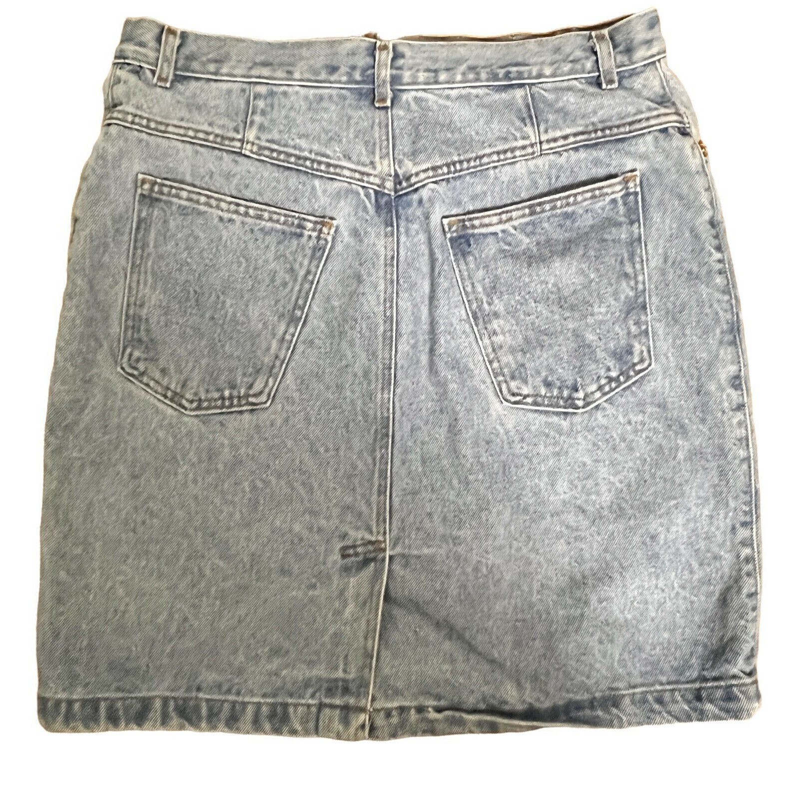 Vintage Gap Denim Knee Length Skirt Womens Juniors 15 16 Blue 32″ Waist USA Made