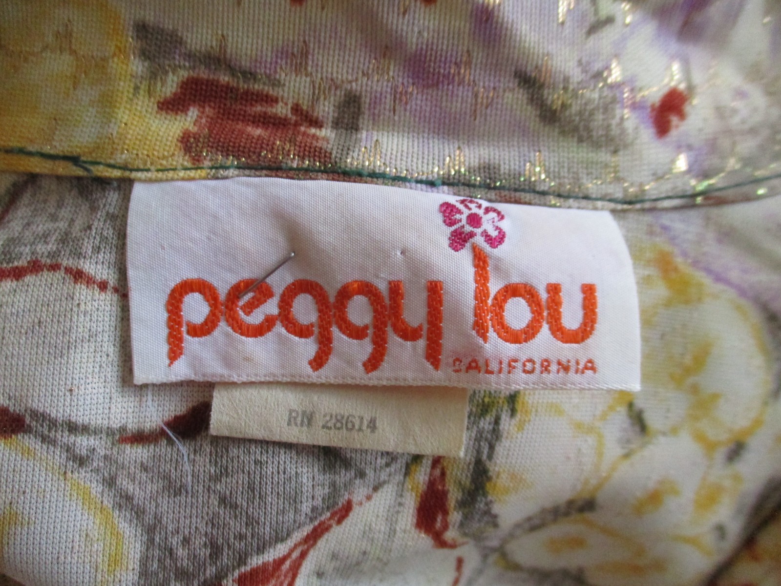 Vintage 70s Peggy Lou California Floral Print Top Button Up Blouse M/L Women