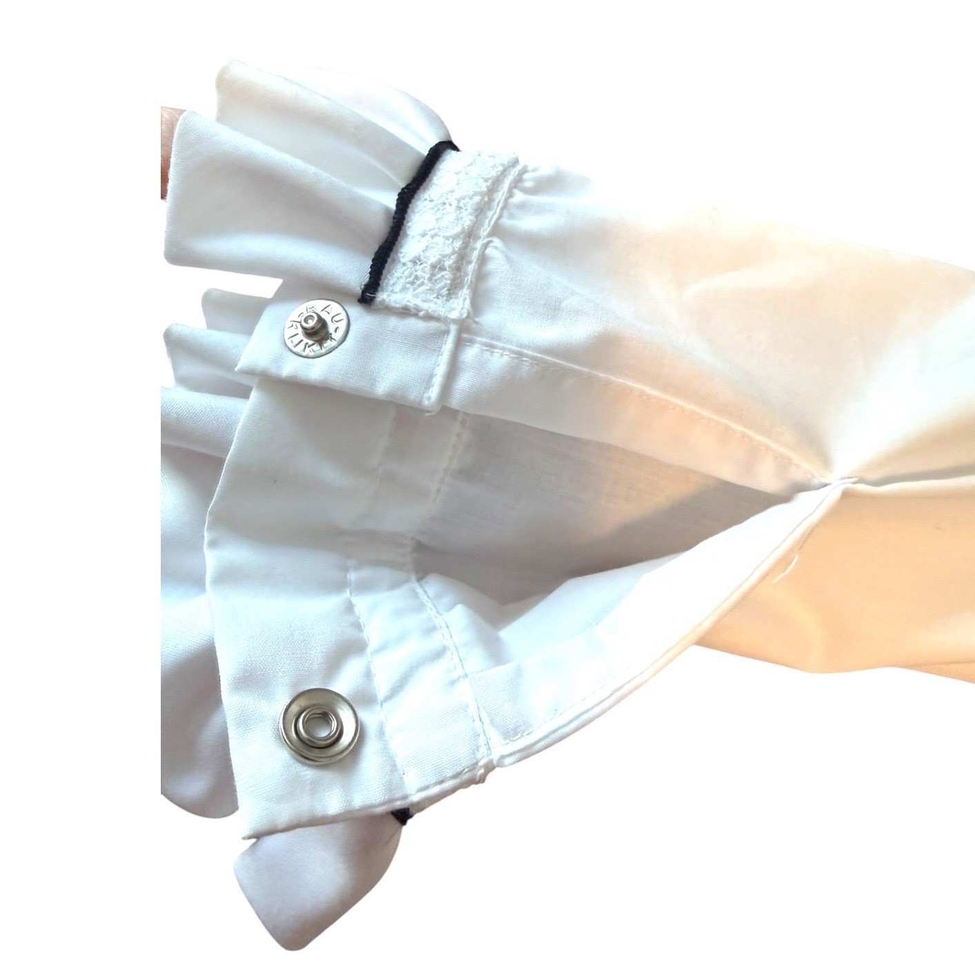 VTG H Bar C California Ranchwear White Ruffle Pintuck Western Blouse Size 34