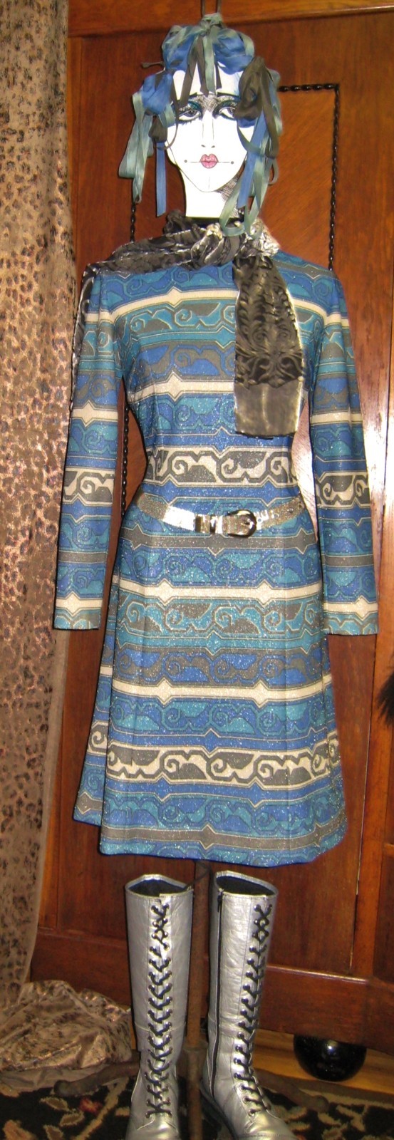 Vintage Disco Lurex Sparkle Glitter Dress Made in England~Joans Fashions~Sexy!