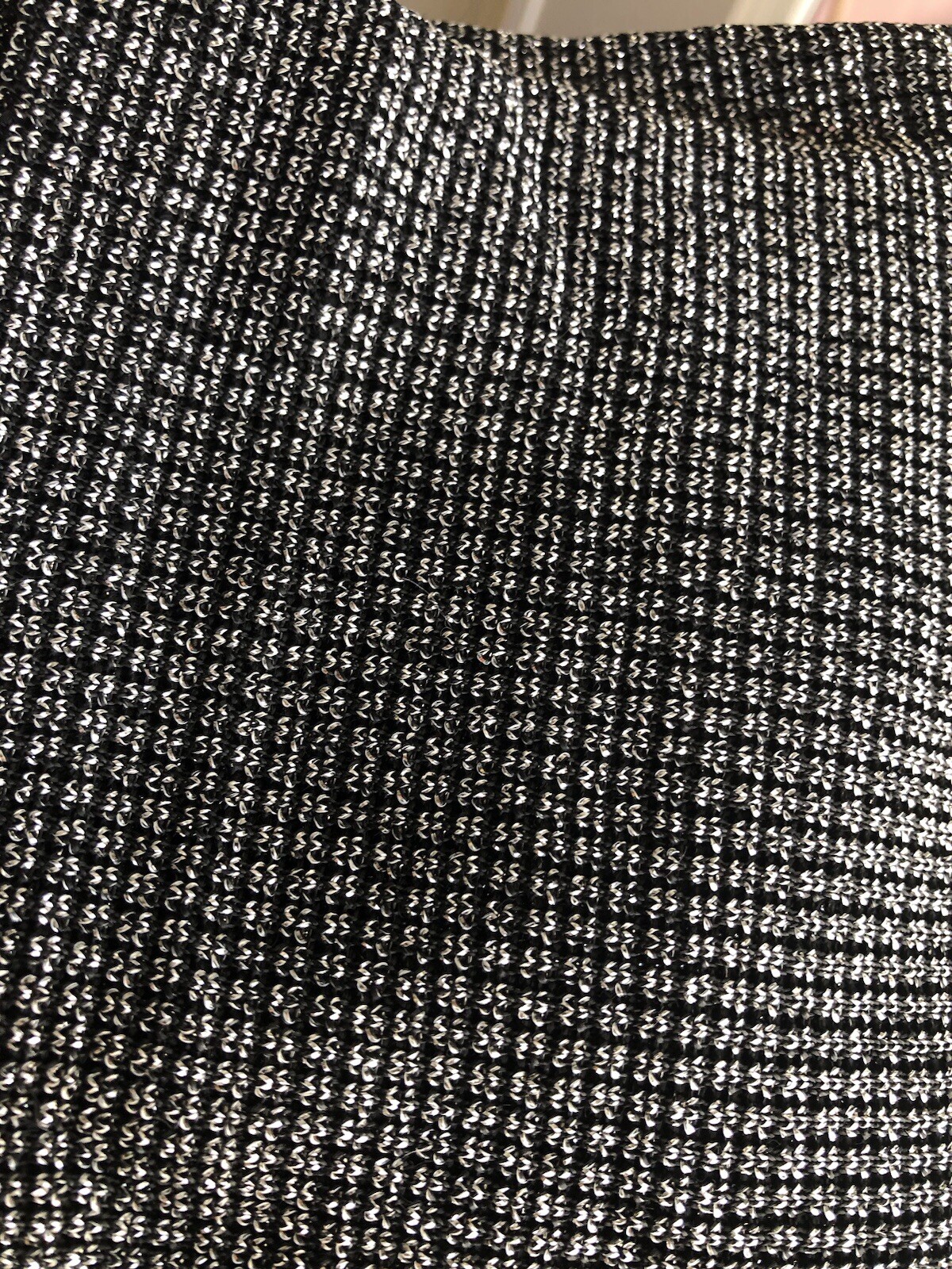 Vtg Vera Neumann Silver Metallic & Blk Cardi & Sleeveless Tank Set Sz S/M 4/6