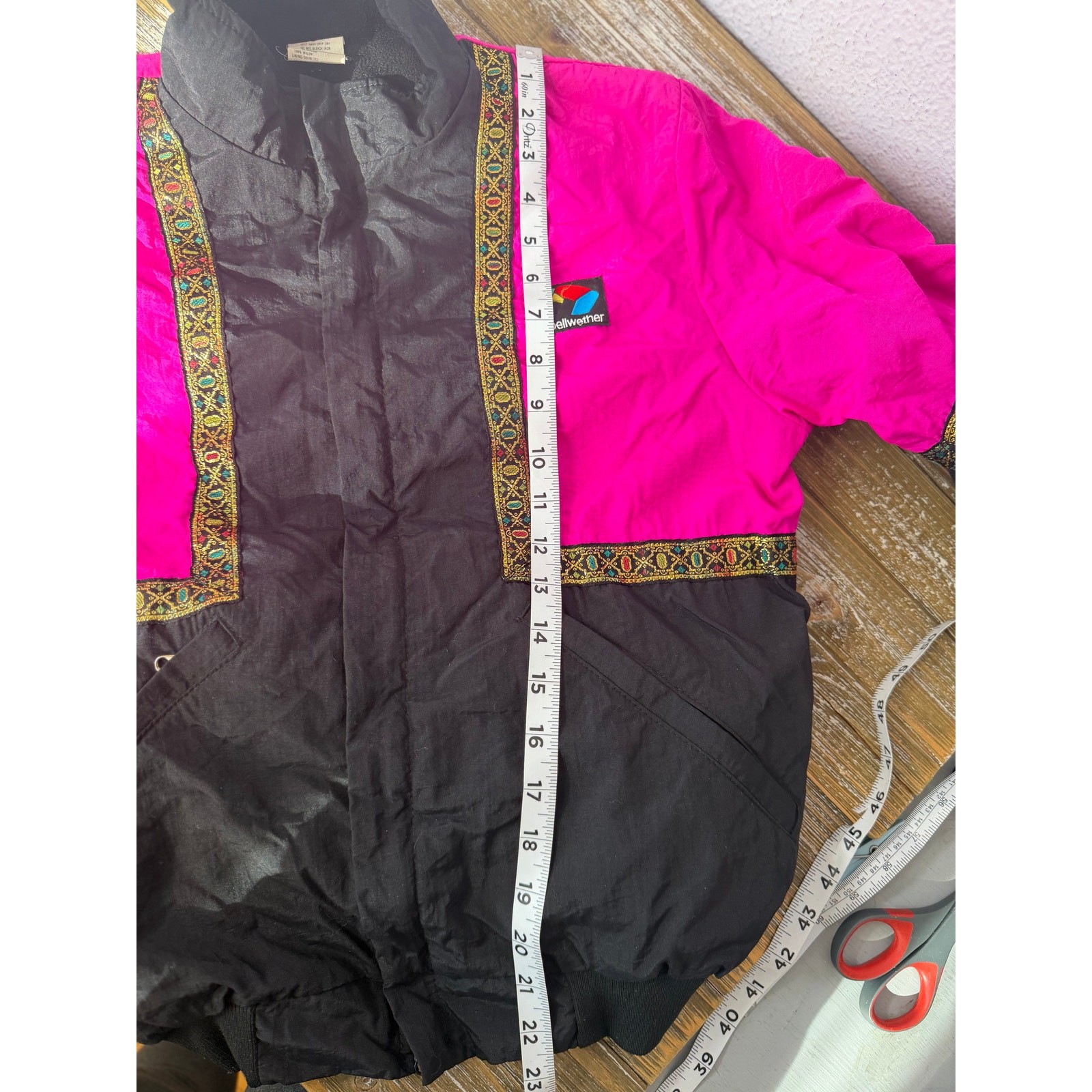 Vintage Bellweather Jacket Fleece 1990s Retro Pink Black Gold Trim Women Medium