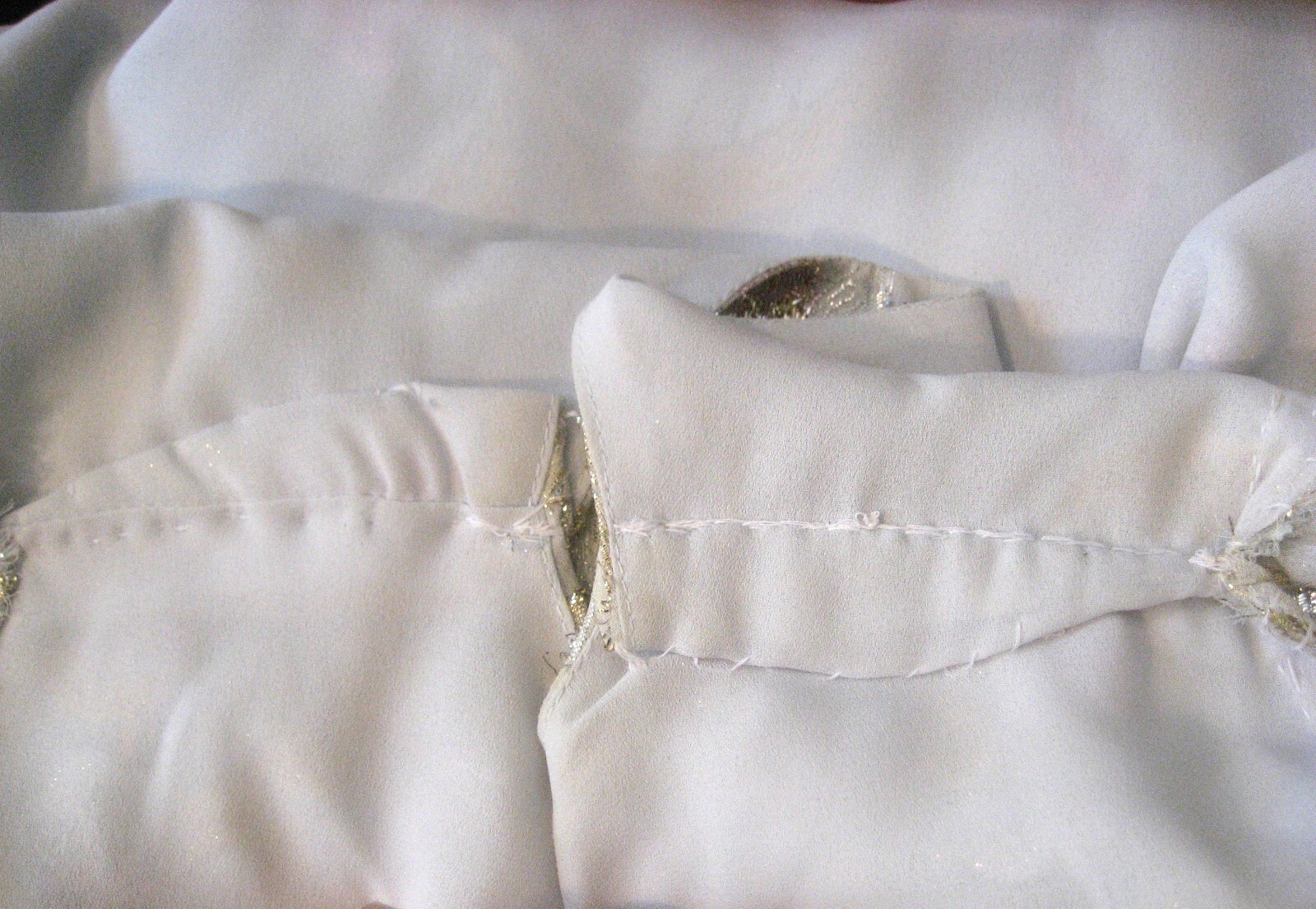Vintage 1980s Petra Dress Light Grey w/ Silver, Gold, Pink Metallic Threads