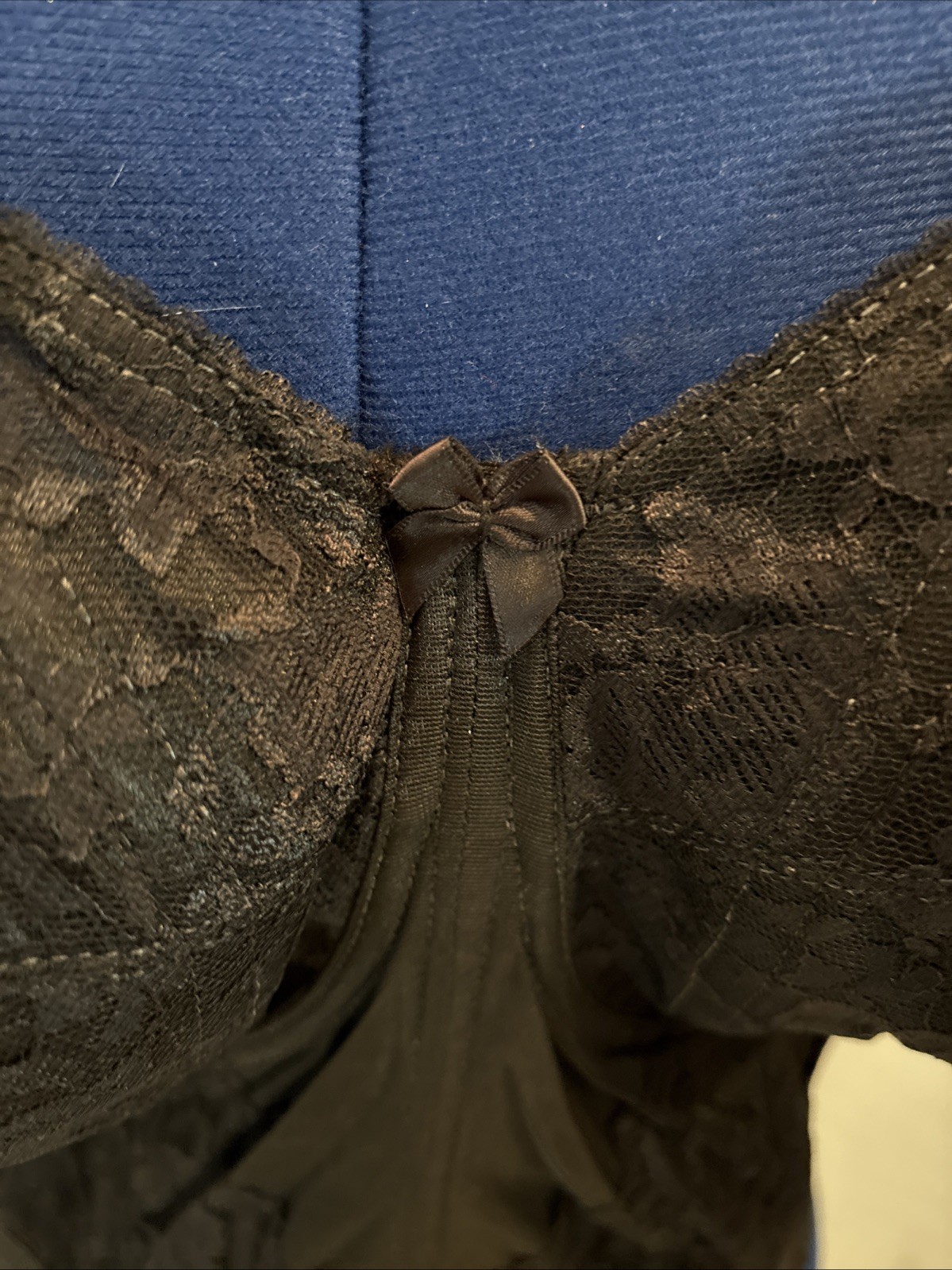 New W/tag VTG 38FF I Owe It All to Goddess LongLine Black LaceBra Bustier Corset