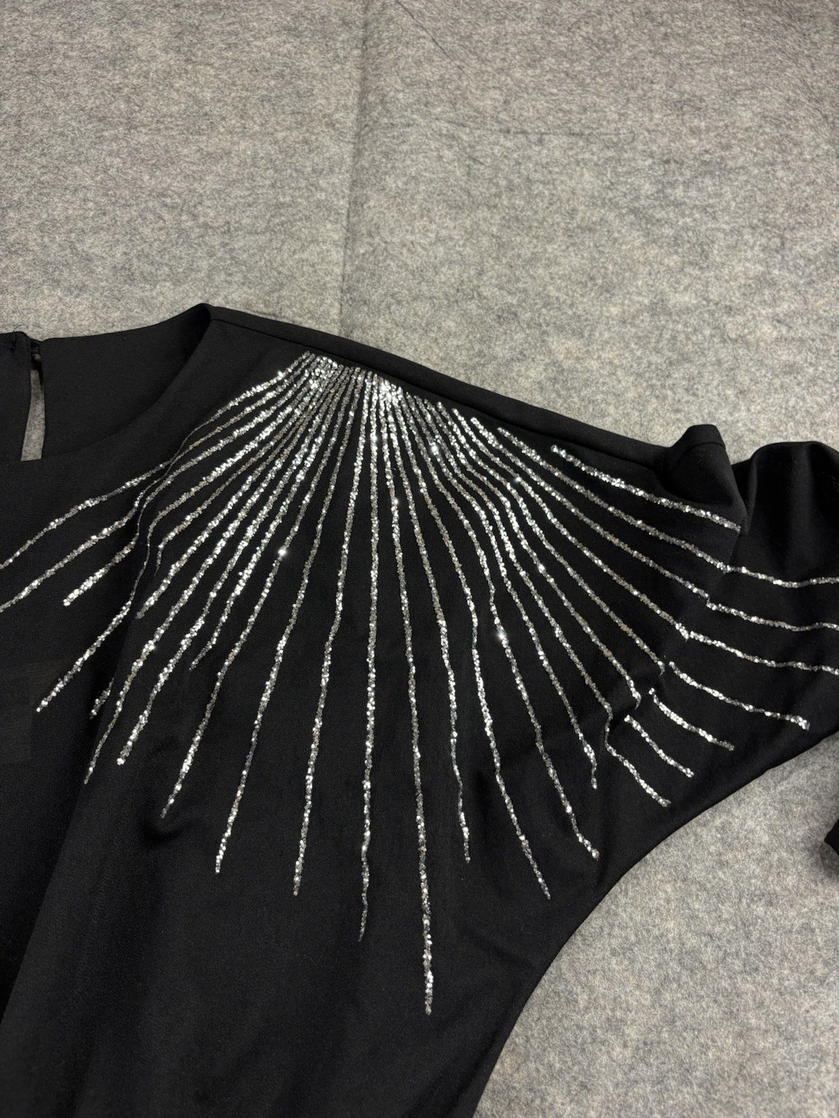 1970s VTG Sears Women’s 14P Disco Dress Glitter Starburst Belted Batwing Dress