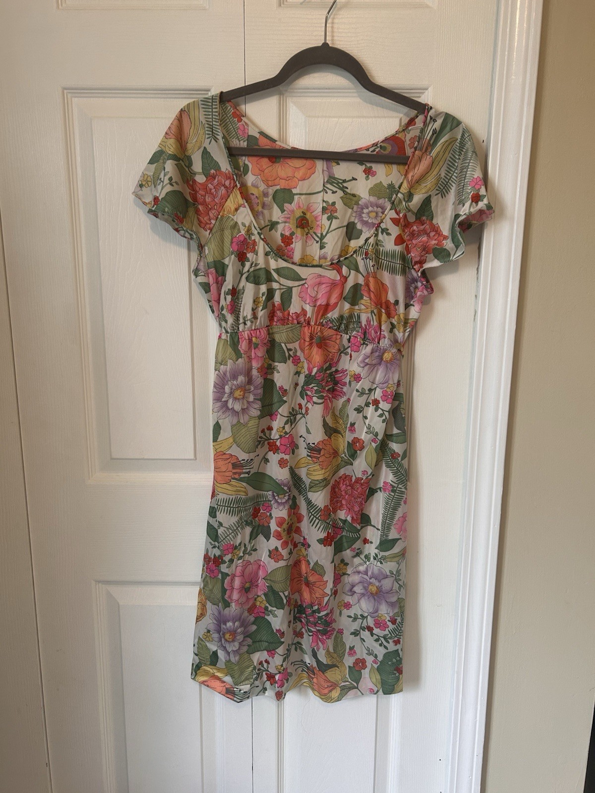 Vintage 1970s Nightgown/Slip Dress Floral Festival Wear/NIGHT OUT