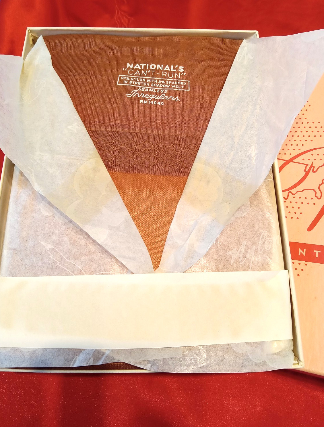 SZ 10 VTG GARTER NYLON STOCKINGS 6 PR. NATIONALS 555 STYLE CAN’T RUN BOXED MINT