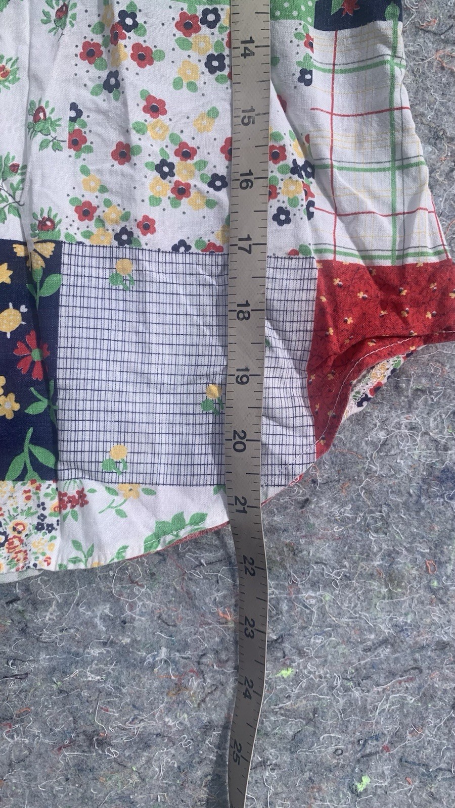Vintage 70s YOU BABES faux patchwork cotton button down shirt top blouse floral
