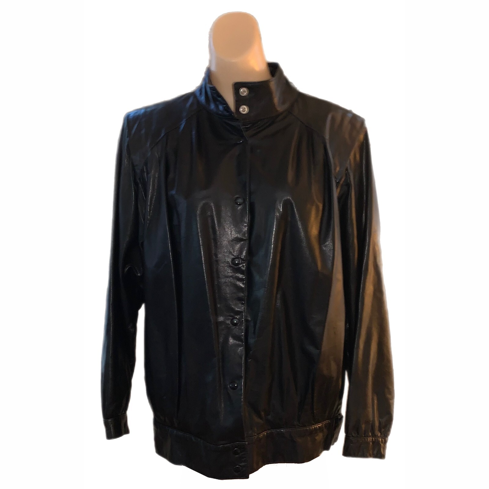 JH Collectables Y2K Moto Black Leather Jacket Medium Vintage Capsule Minimalist