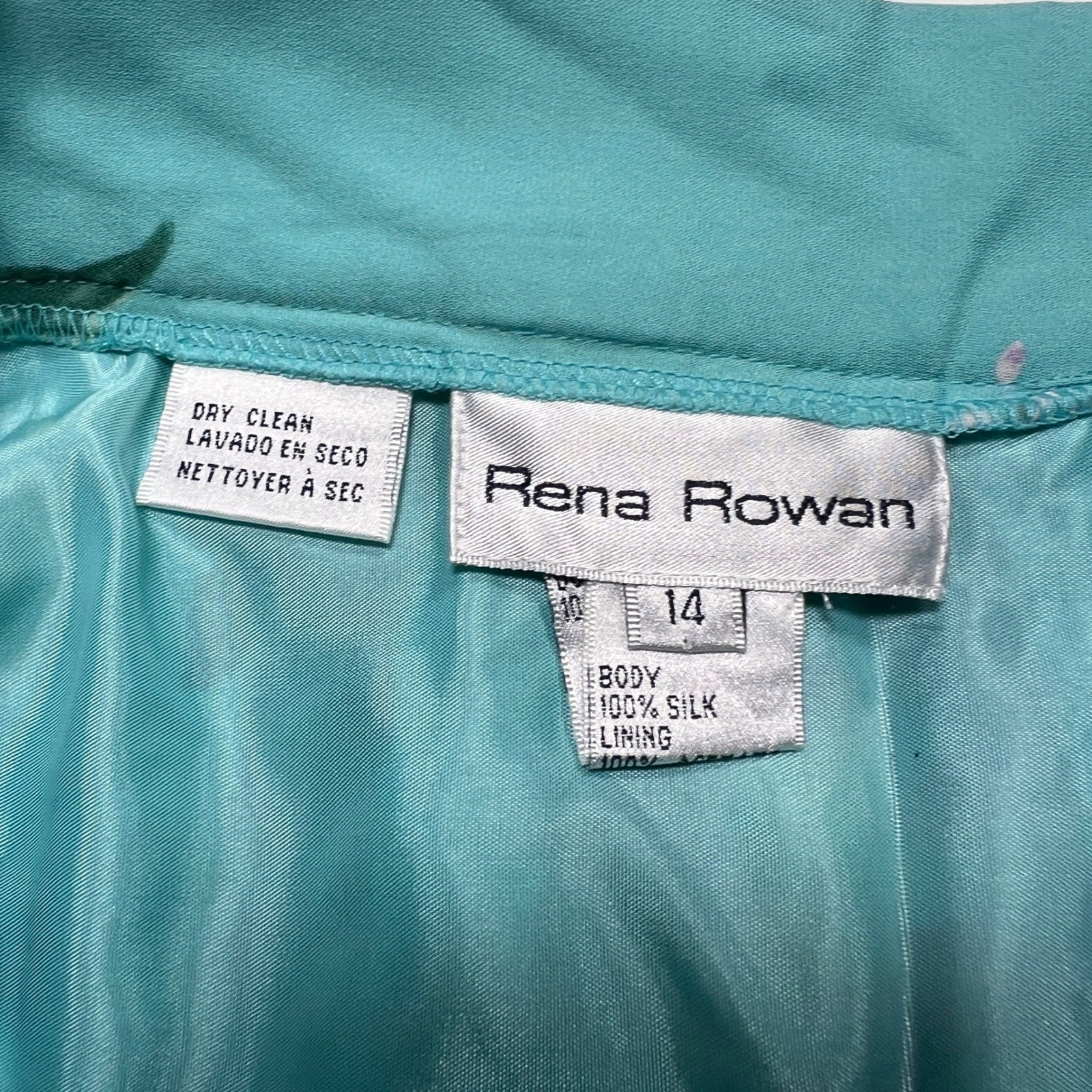 Rena Rowan Skirt Set Women 14 Blue Silk Floral Sleeveless Top Pleated Midi Skirt