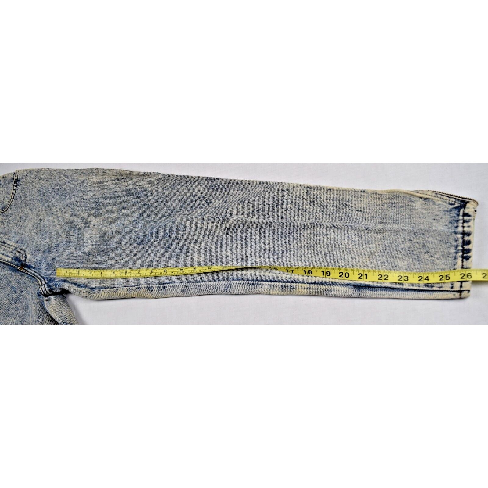 Vintage Jeans Made in Shade 28 x 26 80s Acid Wash High Waist Zip Ankle Made USA