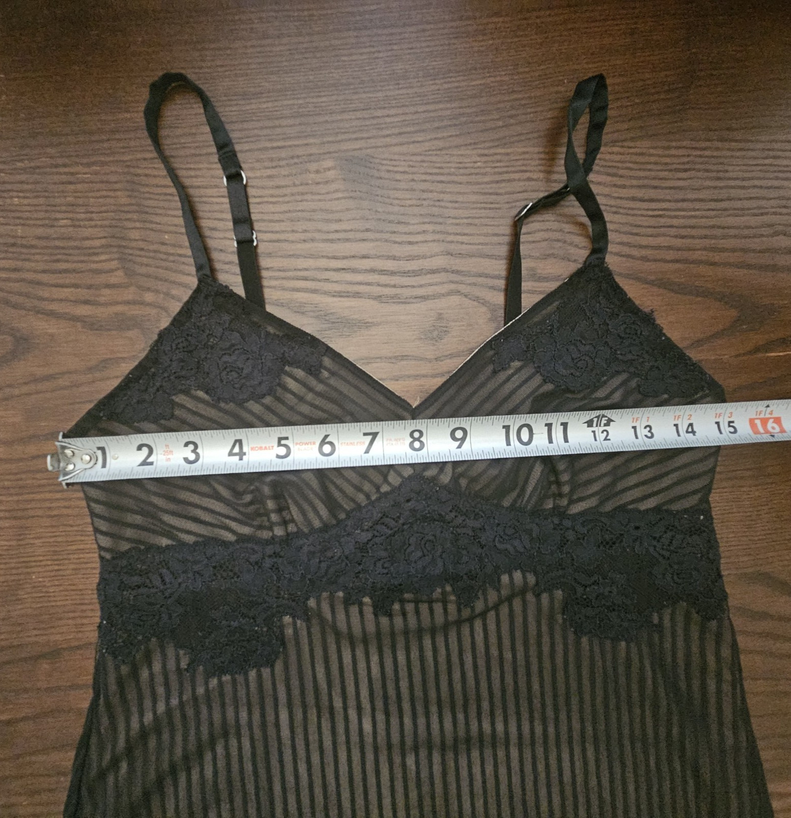 SOMA Pinstripe SLIP DRESS CHEMISE GOWN Stretch Sz S Short Lace Steampunk Nightie