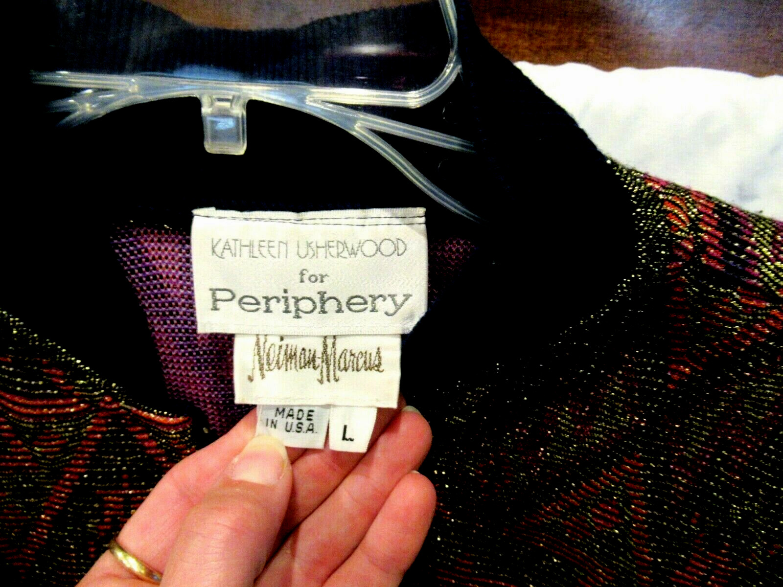 Kathleen Usherwood for Periphery jacket, gold red, Neiman Marcus, 44″ chest