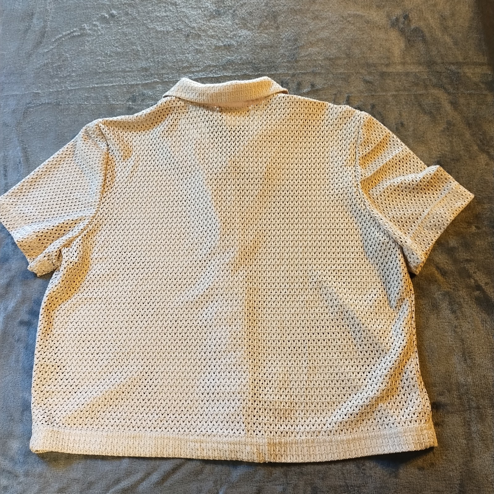 Vintage Miss Dorby Tan Crochet Women’s 10 Granny Boho Layering Coastal Textured