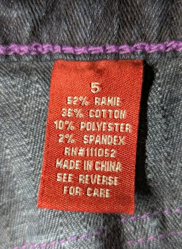 VANILLA STAR Purple STITCHED Low Rise Blue Jeans COOL DENIM Junior’s 5 ALTERED