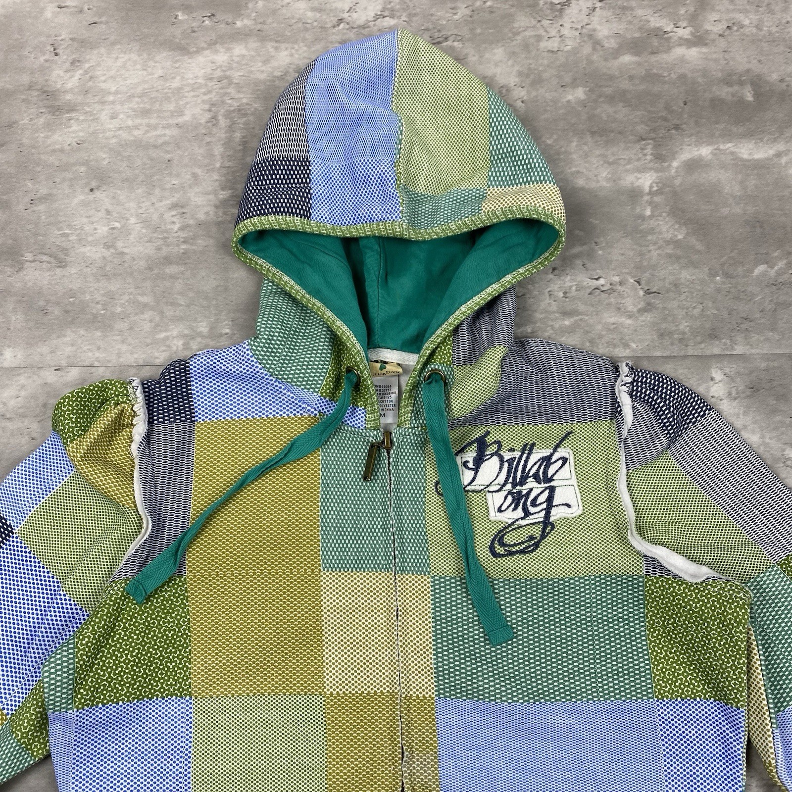 vintage BILLABONG hoodie sweatshirt Womens M Y2K surf patchwork print skate