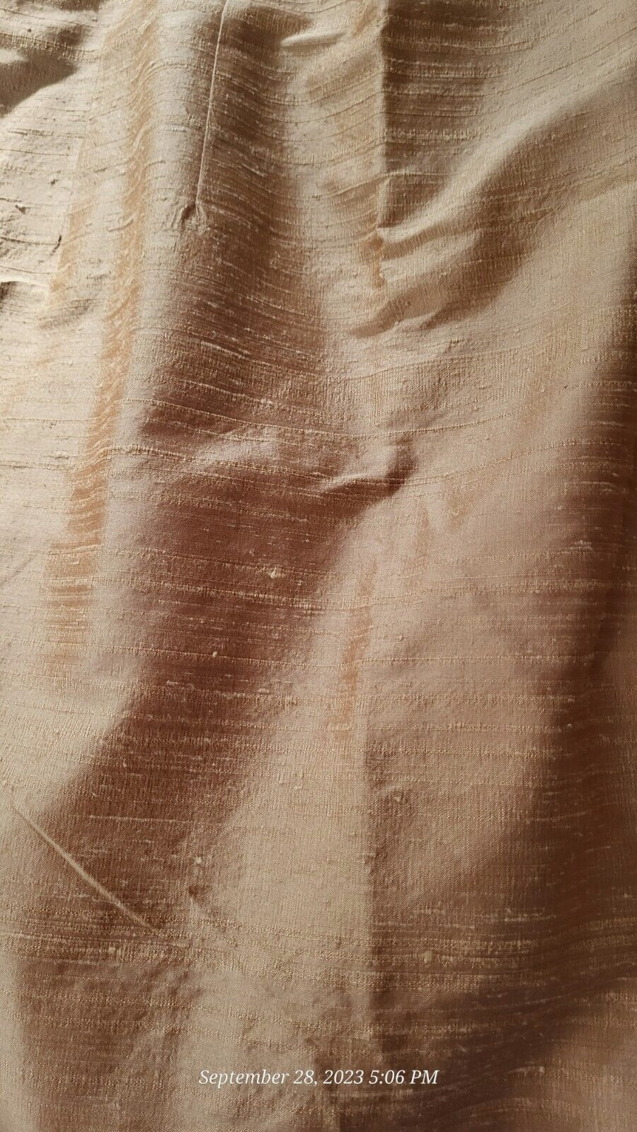 Watters & Watters Vintage Raw Silk Pale Golden Pink Long Formal Skirt Size M