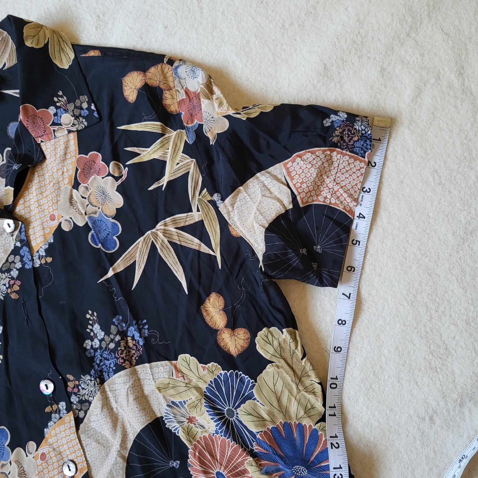 Vintage 90’s Tank Dress & Blouse Size PL Black Asian Print USA By Dressing Clio