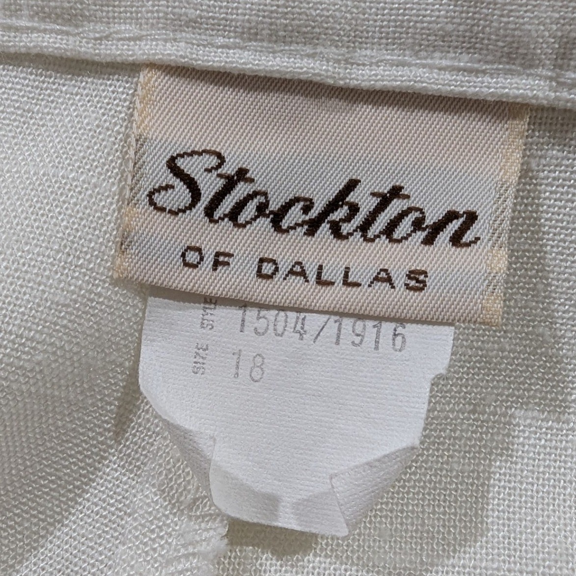 Stockton of Dallas Vintage Cream Pleated High Rise Straight Leg Trousers Size 18