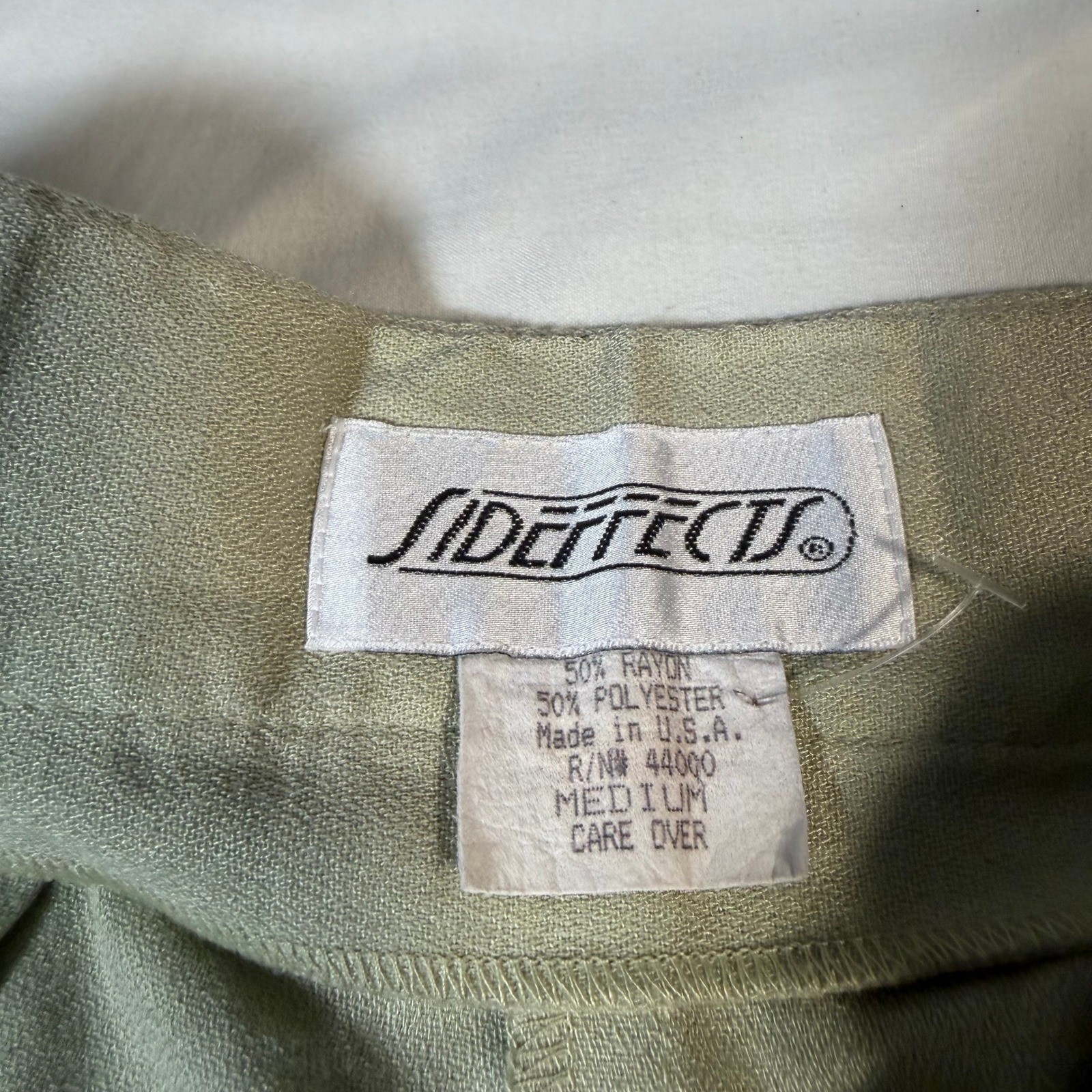 Side Effects Vintage 90s High Waisted Pleated Trousers Sage Green Made in USA M