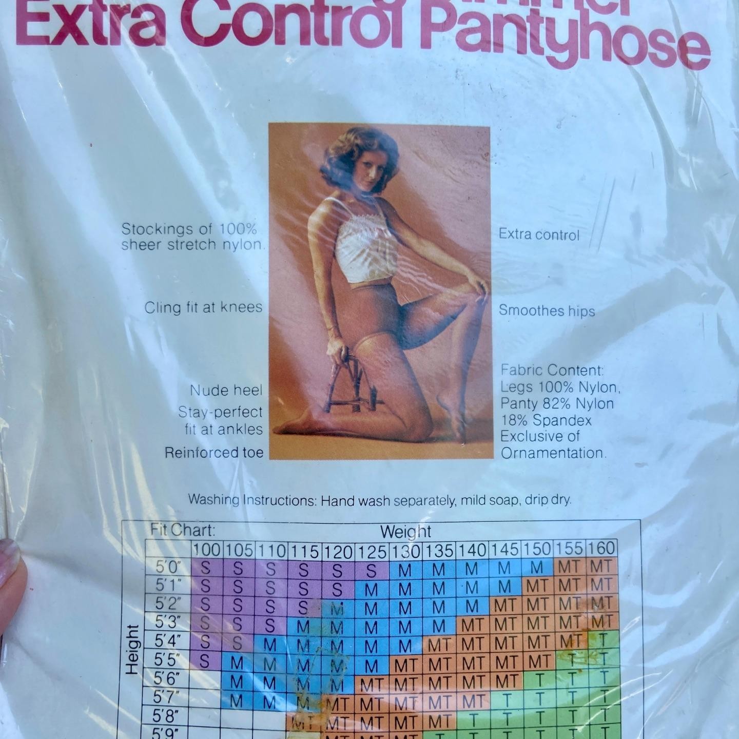 NOS Vintage 70s Finesse The Tummy Trimmer Extra Control Pantyhose Taupe M New