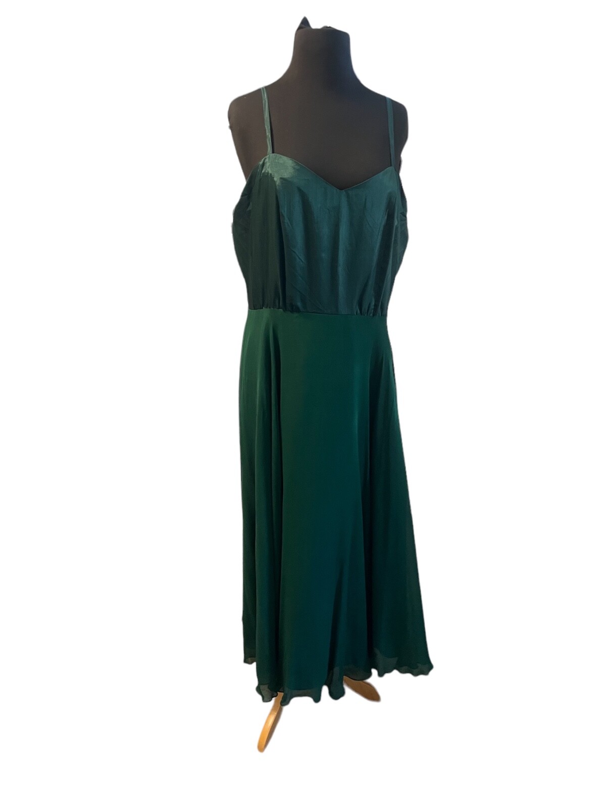 Vintage Evening Gown Niteline by Della Roufogali Green beaded Long sleeve, SZ 16
