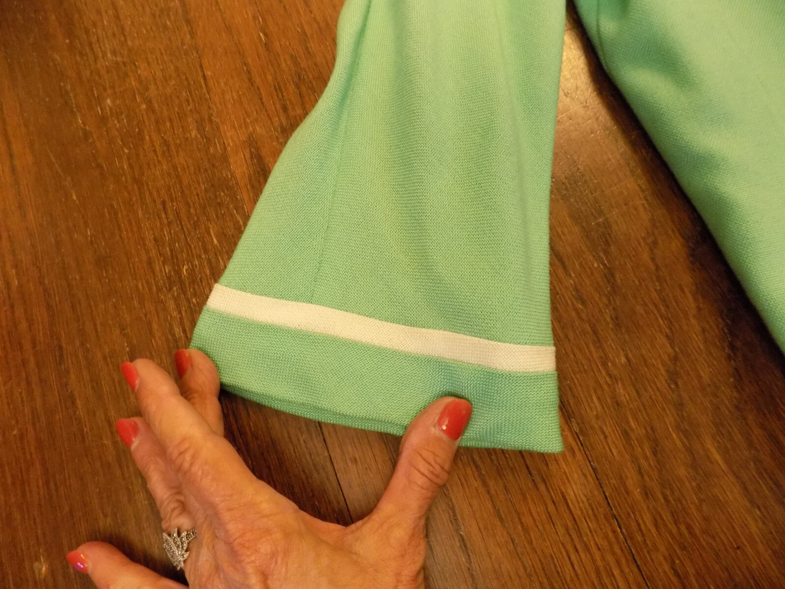 I.magnin & Co Jacket light Green White Piping & Bow ADORABLE Vtg Retro 1960s 60s