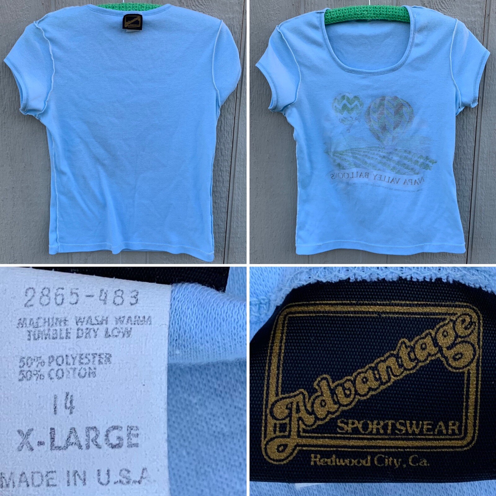 vintage Napa Valley Balloons hot air balloon t shirt womans ladies Size 14 XL