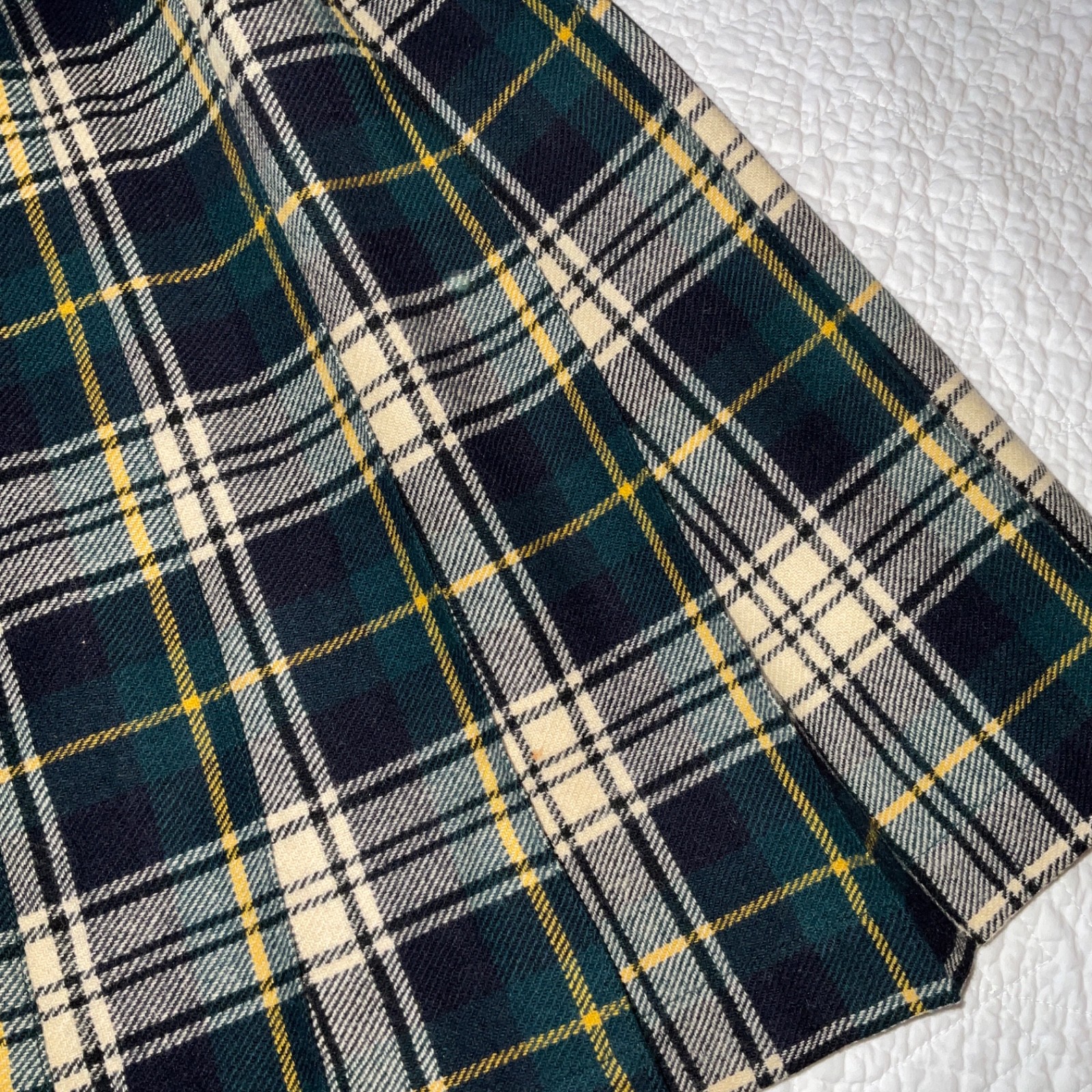 Vintage 60s Womens Kilt skirt size XS 2 4 plaid pleated wool buckles Britain