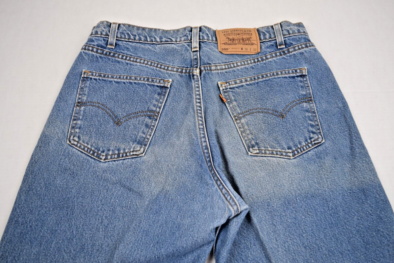 Vintage Levis 550 Fade Jeans Relaxed Actual 33 x 30 90s Made USA c.1997