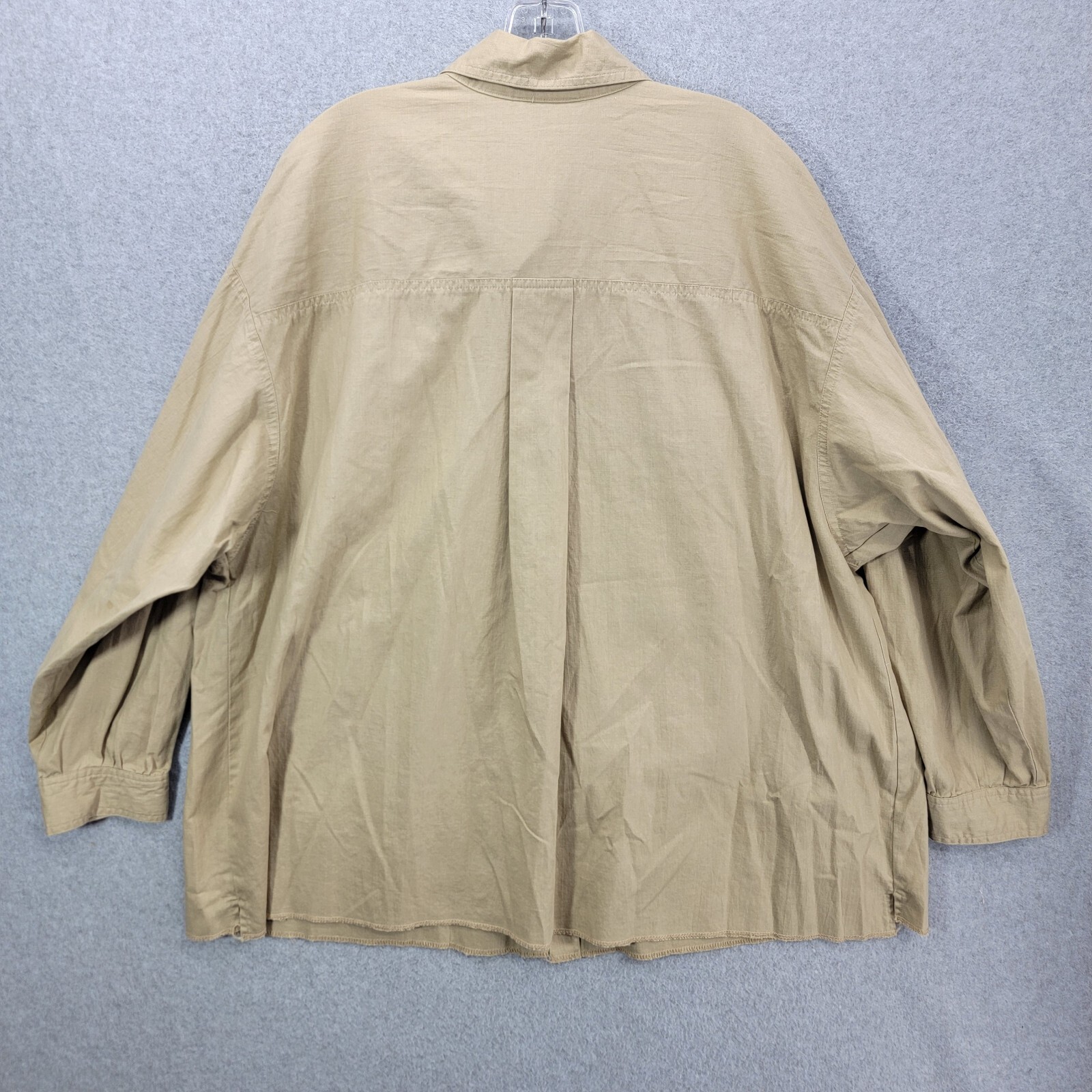 Vintage Schrader shirt Women’s 26w Button Up Long Sleeve safari utility top