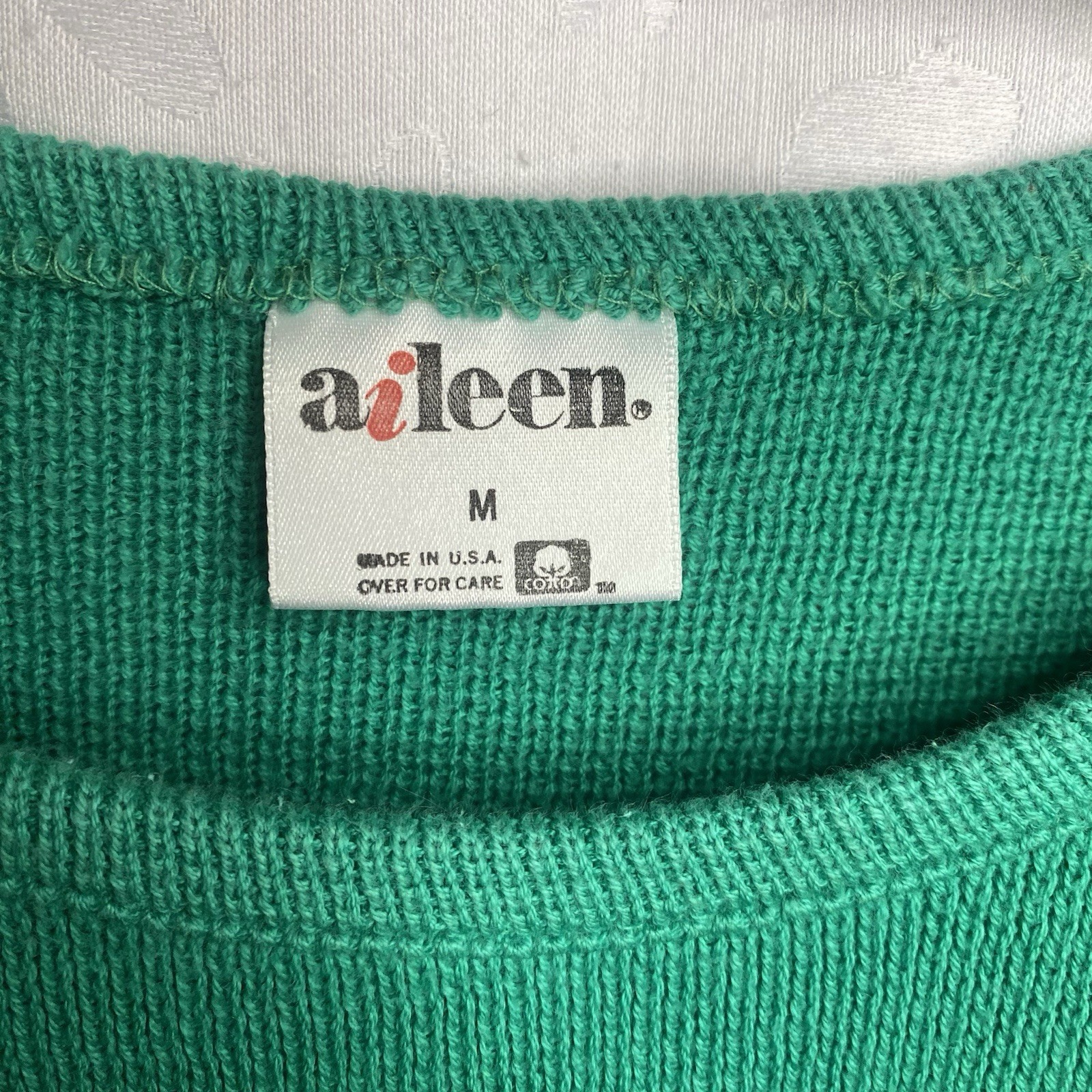 Vintage Aileen Cotton Knit Tunic Sweater Top Retro Midmod MCM Style Holiday Sz M