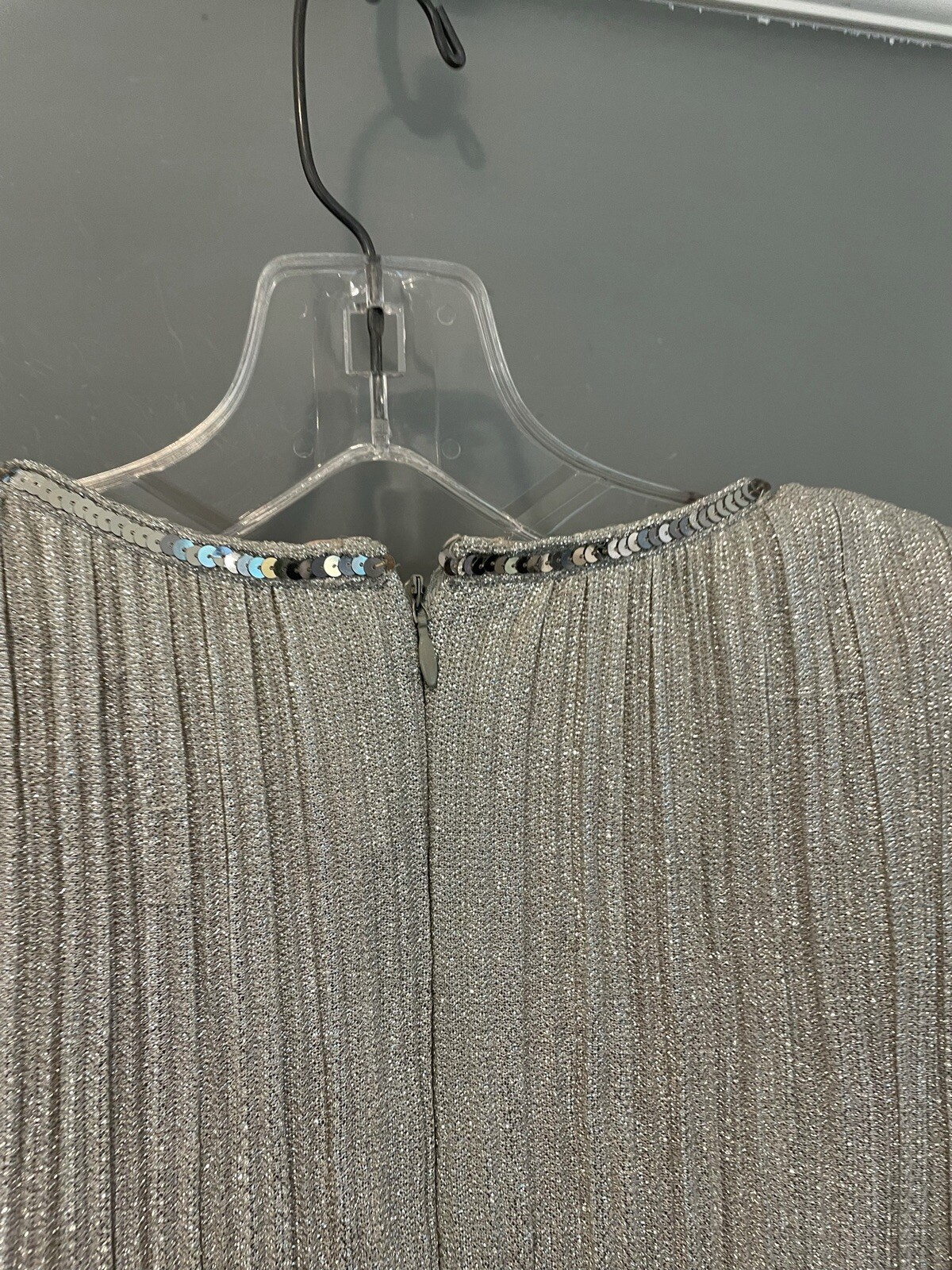 80s Vintage Morton Myles For The Warrens Sz 12 Silver Lame Dress Stunning !