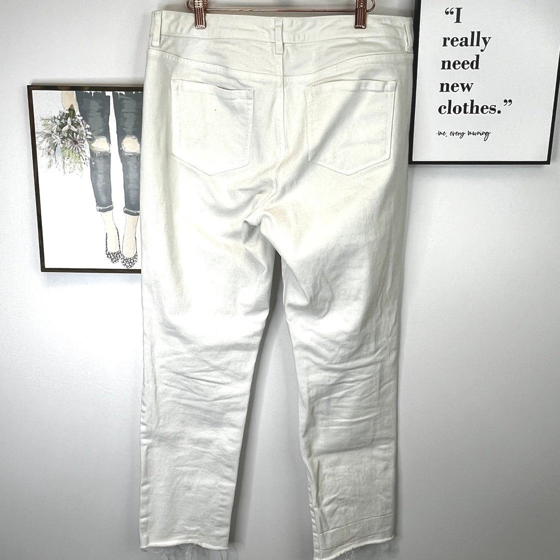 Haute Hippie Tribe White Distressed 5 Pocket Jeans SZ 12